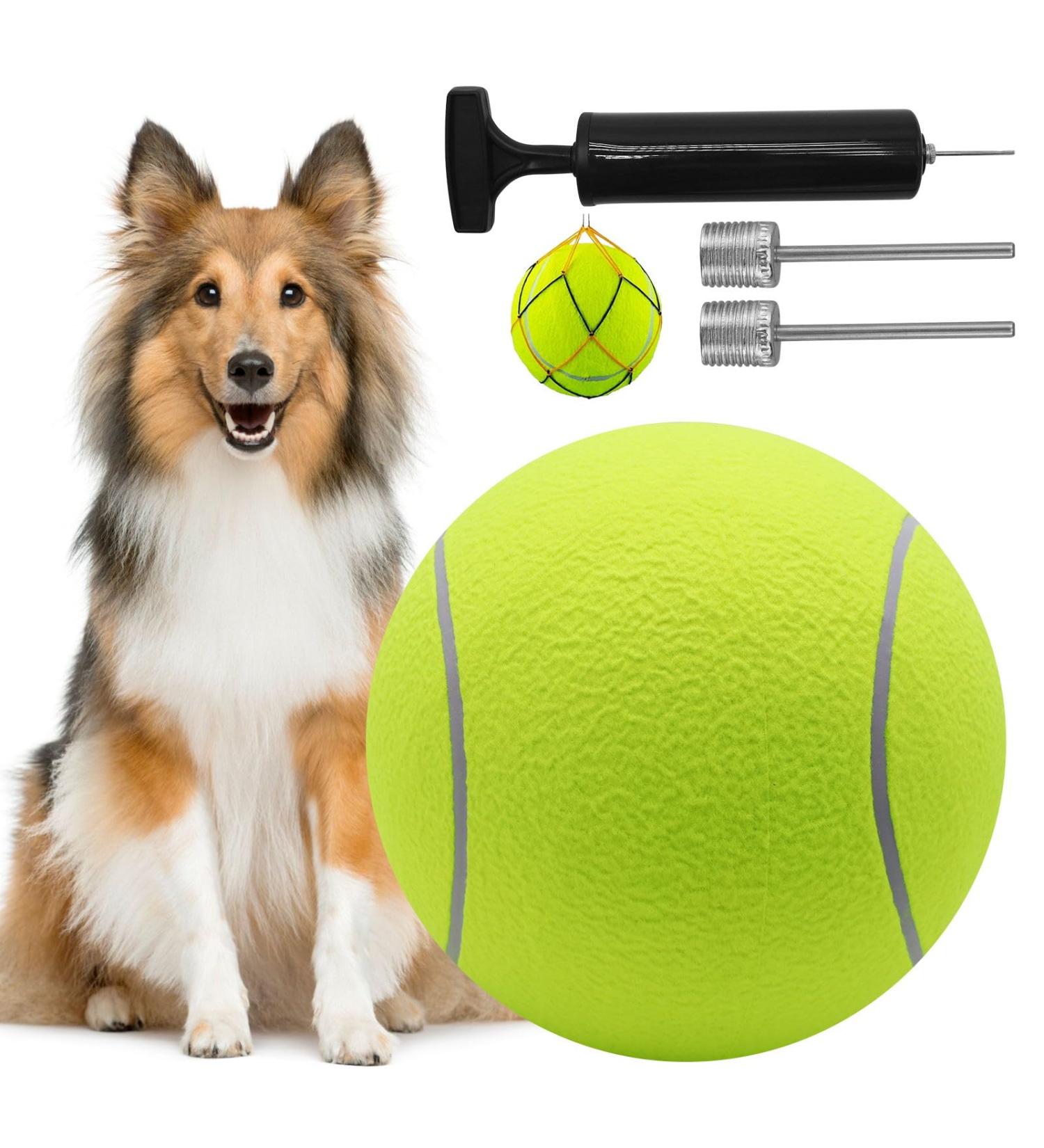 HXMJIED 9.5 Oversize Tennis Ball for Children Adult Fun Tennis Ball Pet Dog Large Chew Toy Big Rubber Inflatable Launcher Tennis Ball for Dogs Giant Tennis Ball Dog Toy - Buy Online on GoSupps.com