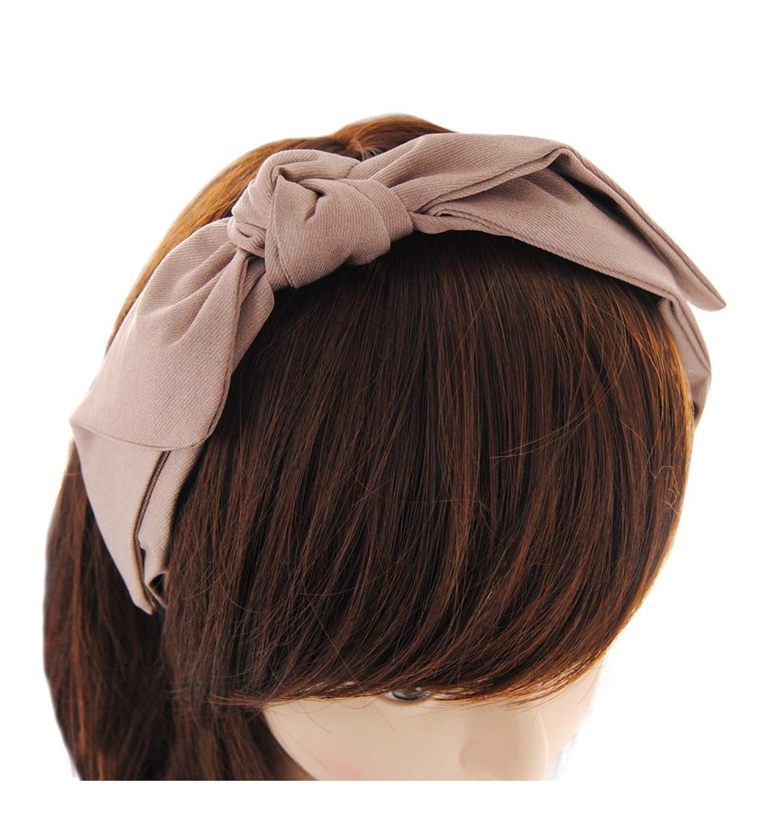 Buy Axy Vintage Bow Headband for Ladies | Light Shine Beige Fabric Hairband - Stylish & Elegant - Buy Online on GoSupps.com