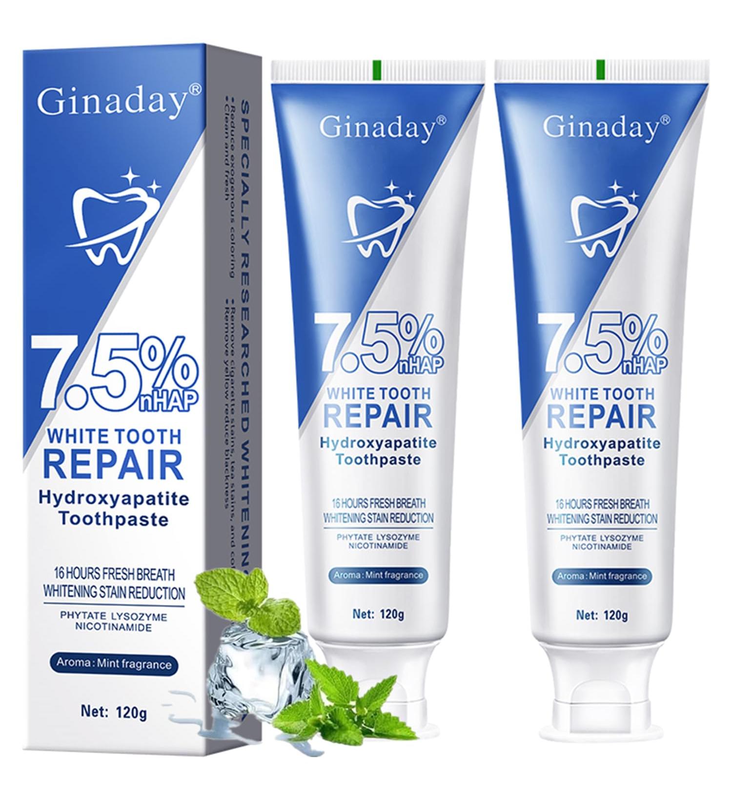 2Pack Hydroxyapatite Toothpastes for Enamel Protection and Tooth Strengthening Fluoride-Free Toothpaste for Sensitive Teeth Gentle Mint Fresh Breath for Oral Health - Buy Online on GoSupps.com