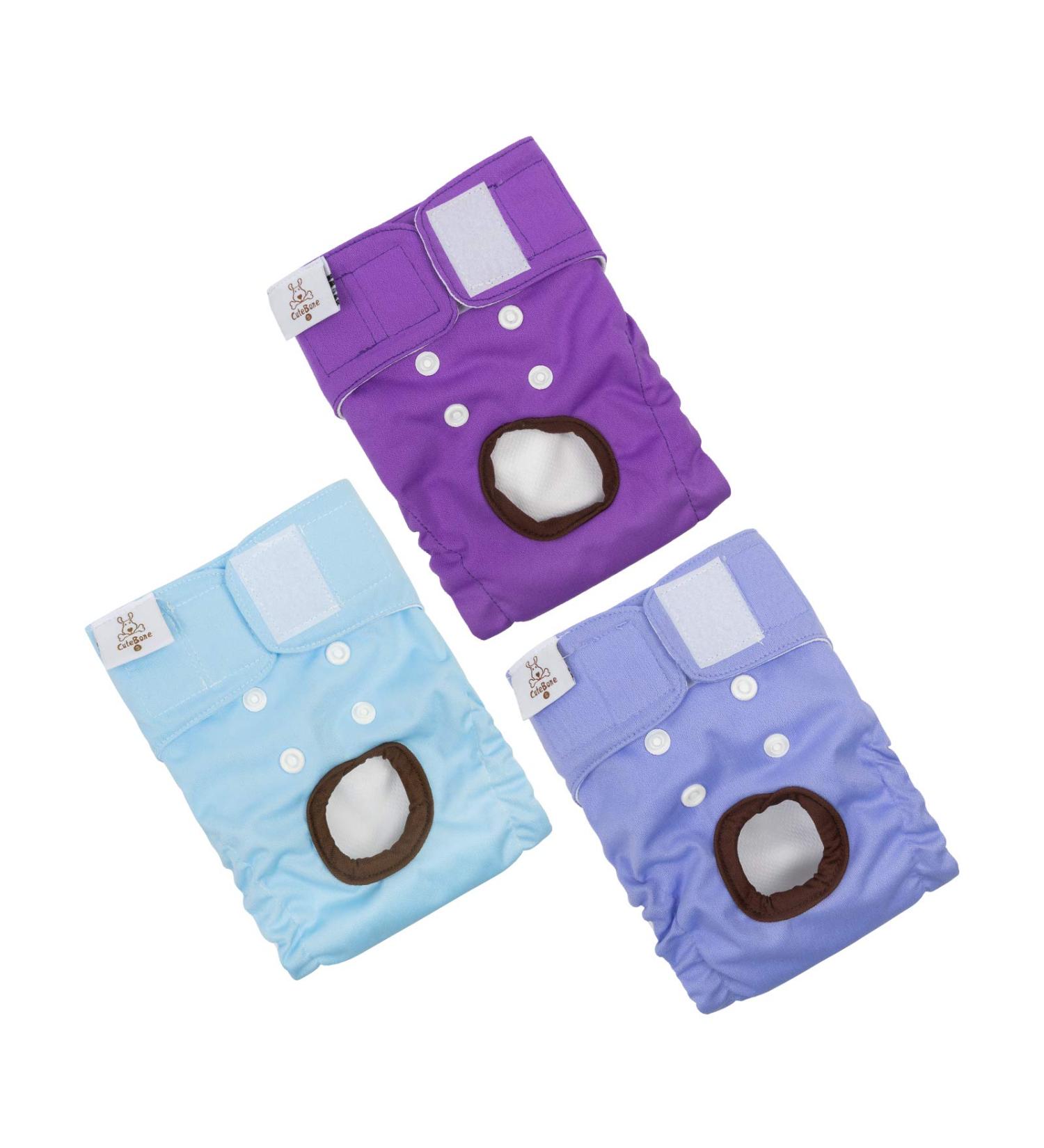 Cuteebone Washable Dog Diapers - High-Suction Reusable 3-Pack for Newborn Dogs (XS) - Premium Quality D11XS-DE - Buy Online on GoSupps.com