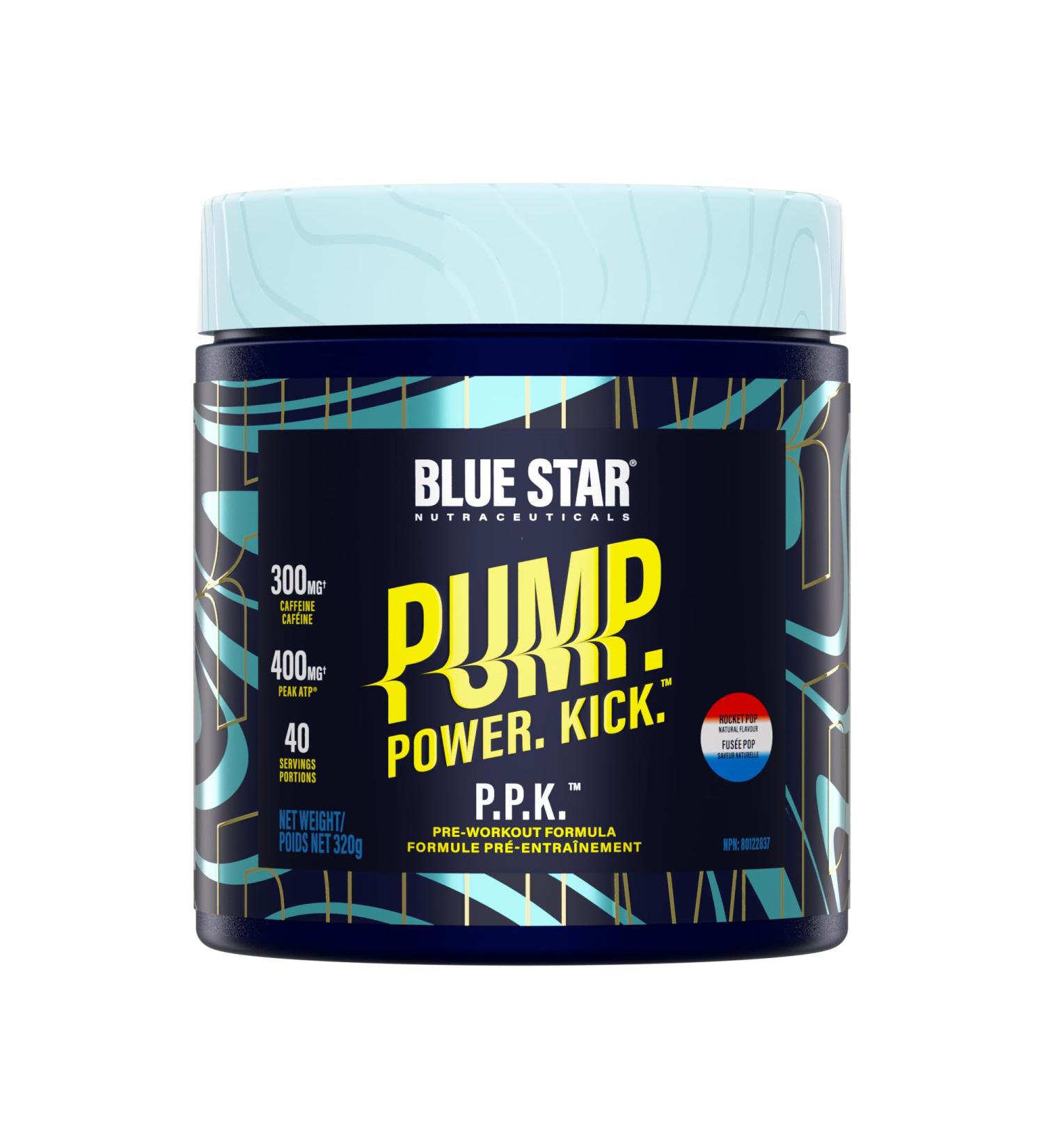 Blue Star Nutraceuticals P.P.K. Pre Workout Supplement - Energy Booster Nitric Oxide NO2 Booster Muscle Pumps & Hydration Support - Works After 1 Serving - 40 Servings (Rocket Pop) - Buy Online on GoSupps.com