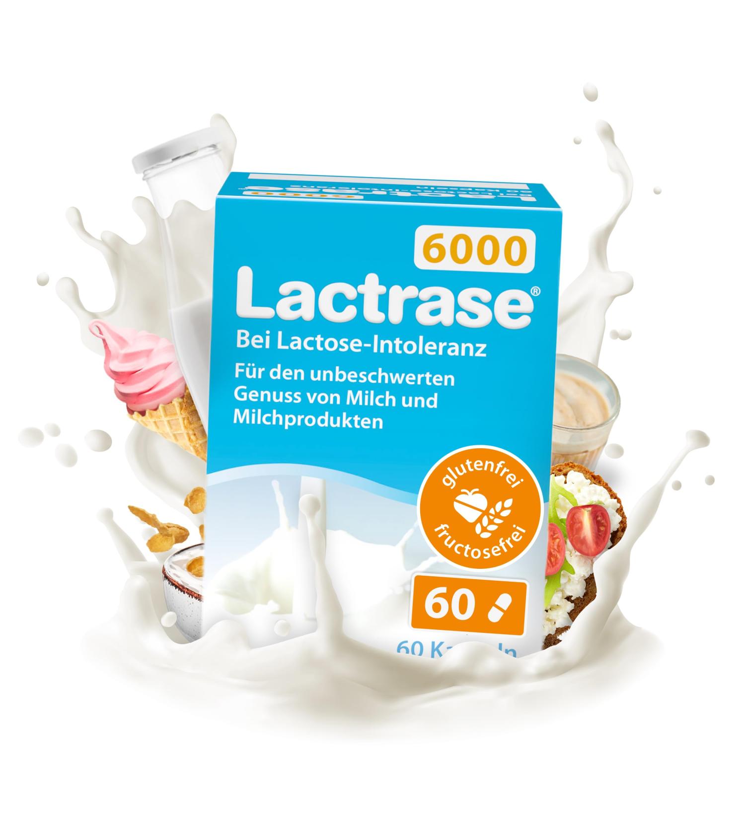 Pro Natura Lactrase 6000 - 60 Lactase Capsules for Lactose Intolerance | Enjoy Milk & Dairy Products Carefree - Buy Online on GoSupps.com