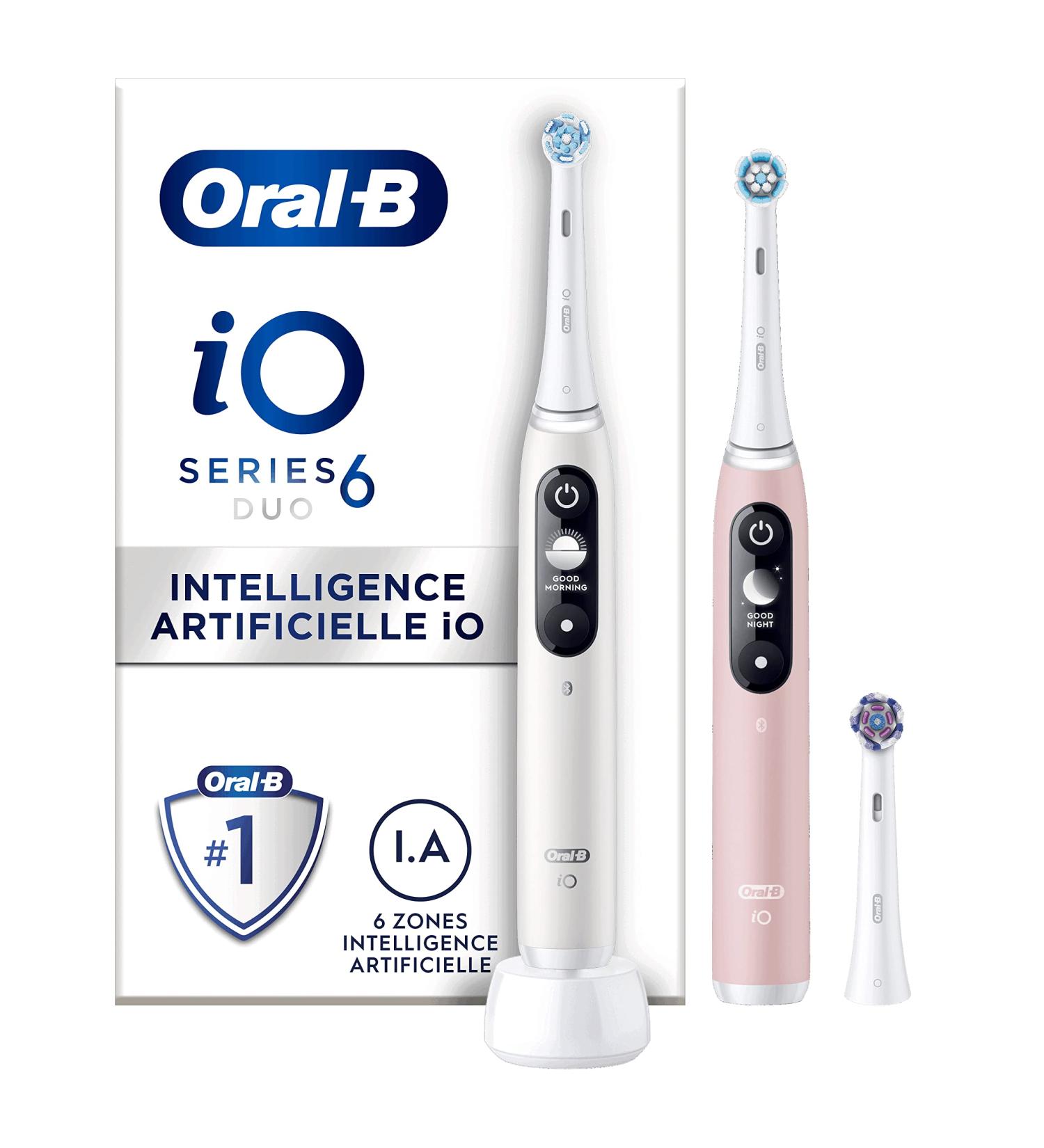 Buy Oral-B iO 6 Electric Toothbrush - Bluetooth White & Pink 2 Handles 3 Brushes | International Shipping Available - Buy Online on GoSupps.com
