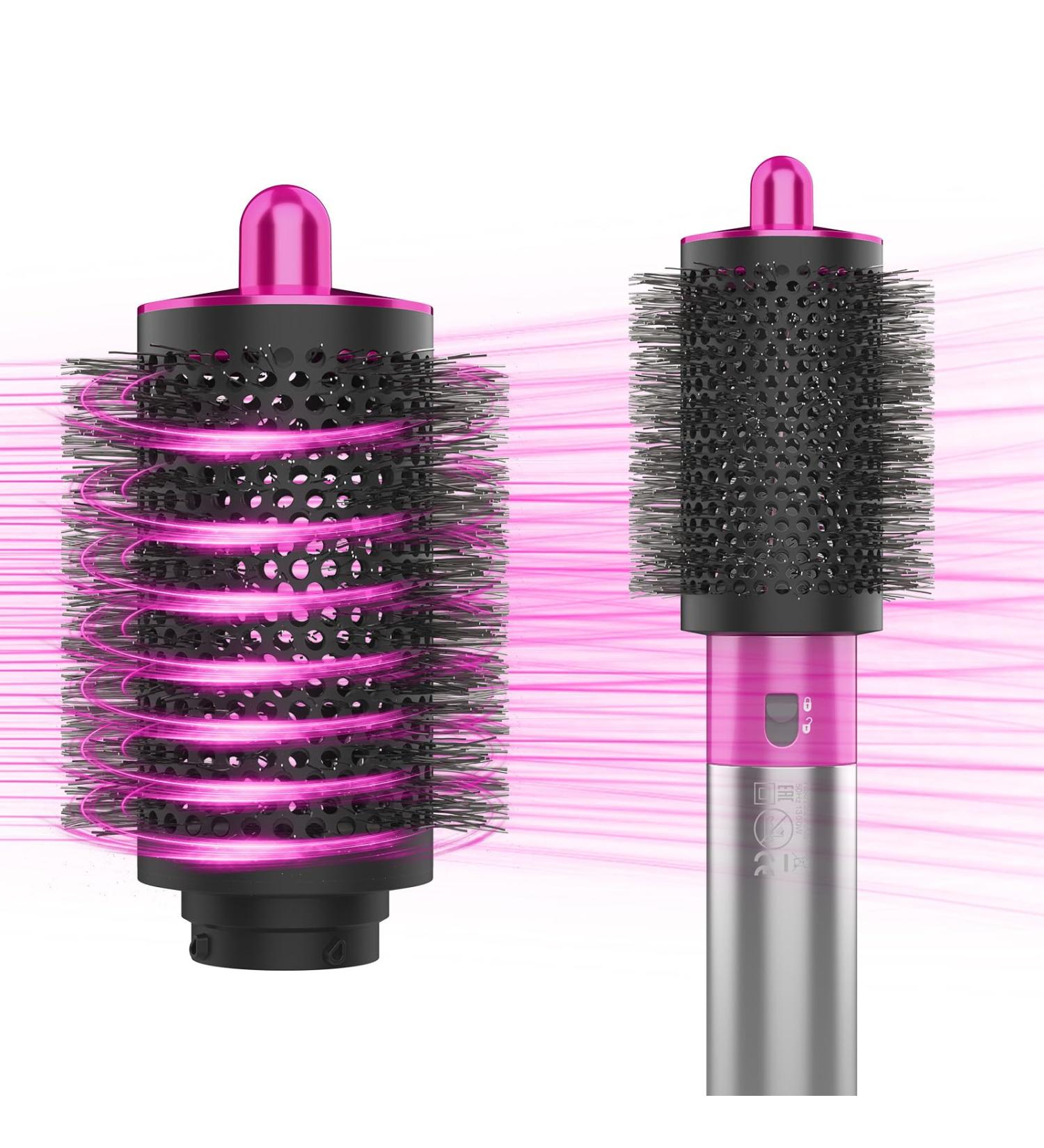 Upgraded Large Round Volumizing Brush for Dyson Airwrap Essential Accessories in Fuchsia for Perfect Hair Styling - Buy Online on GoSupps.com