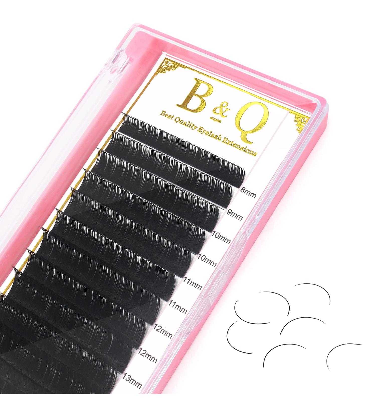 Premium Single Eyelashes 1:1 Technology - C Curl & D Curl Extensions (8-15mm) | 9mm C-0.20 Individual Eyelash Extensions - Buy Online on GoSupps.com