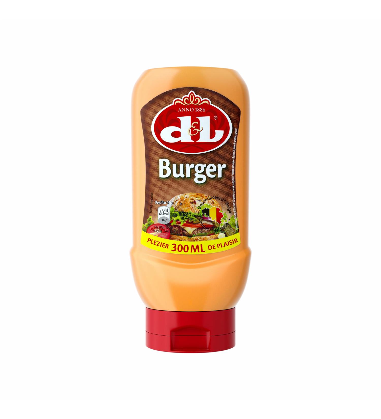  Hymor D&L Burger Sauce 300ml Squeeze Belgian burger sauce creamy and subtly spiced barbecue sauce ideal for burgers fries meat dishes hot dogs and wraps - Buy Online on GoSupps.com