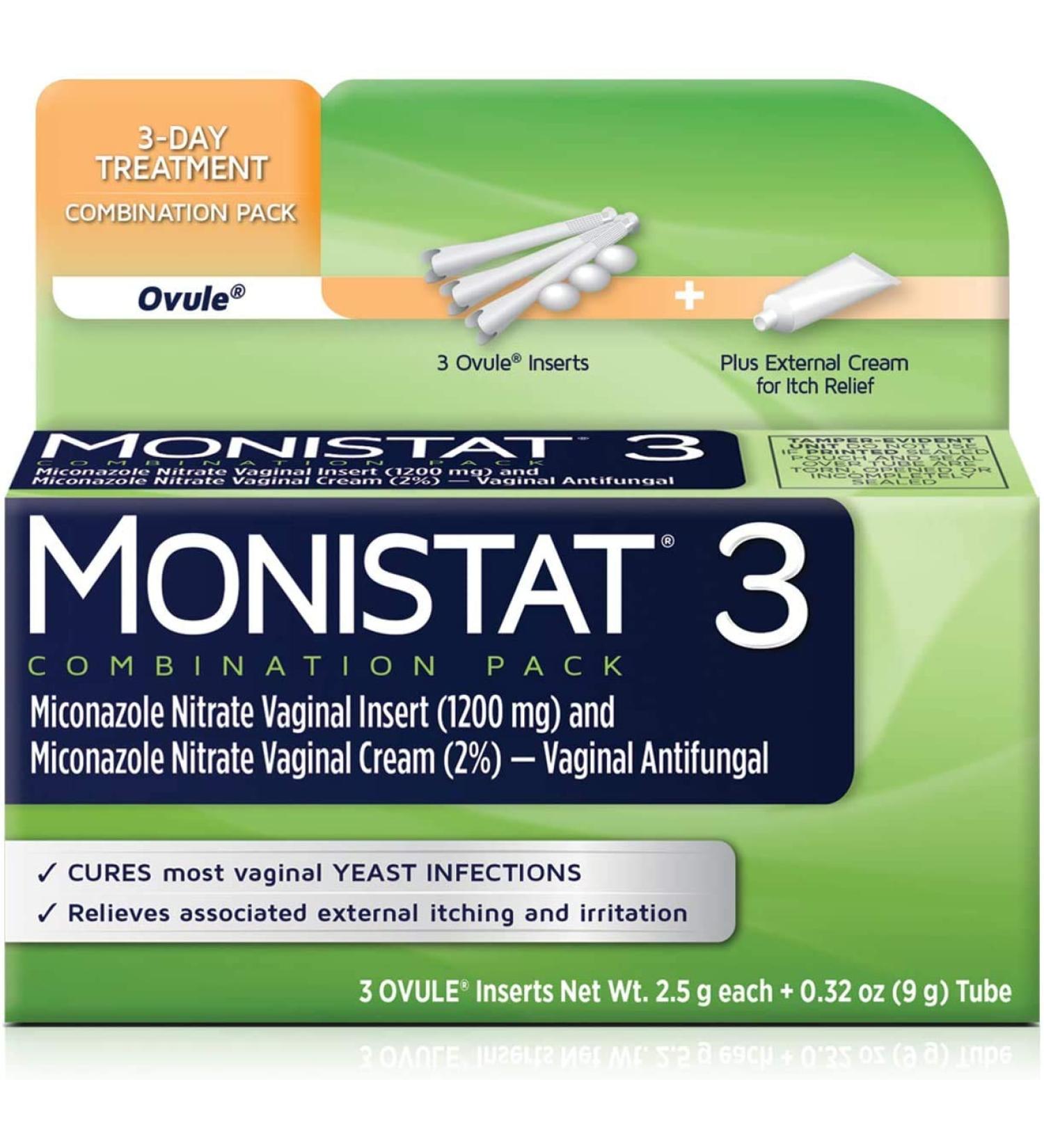 Monistat 3 Vaginal Antifungal 3-Day Treatment Ovule Inserts 0.32oz (Pack of 1) - Buy Online on GoSupps.com