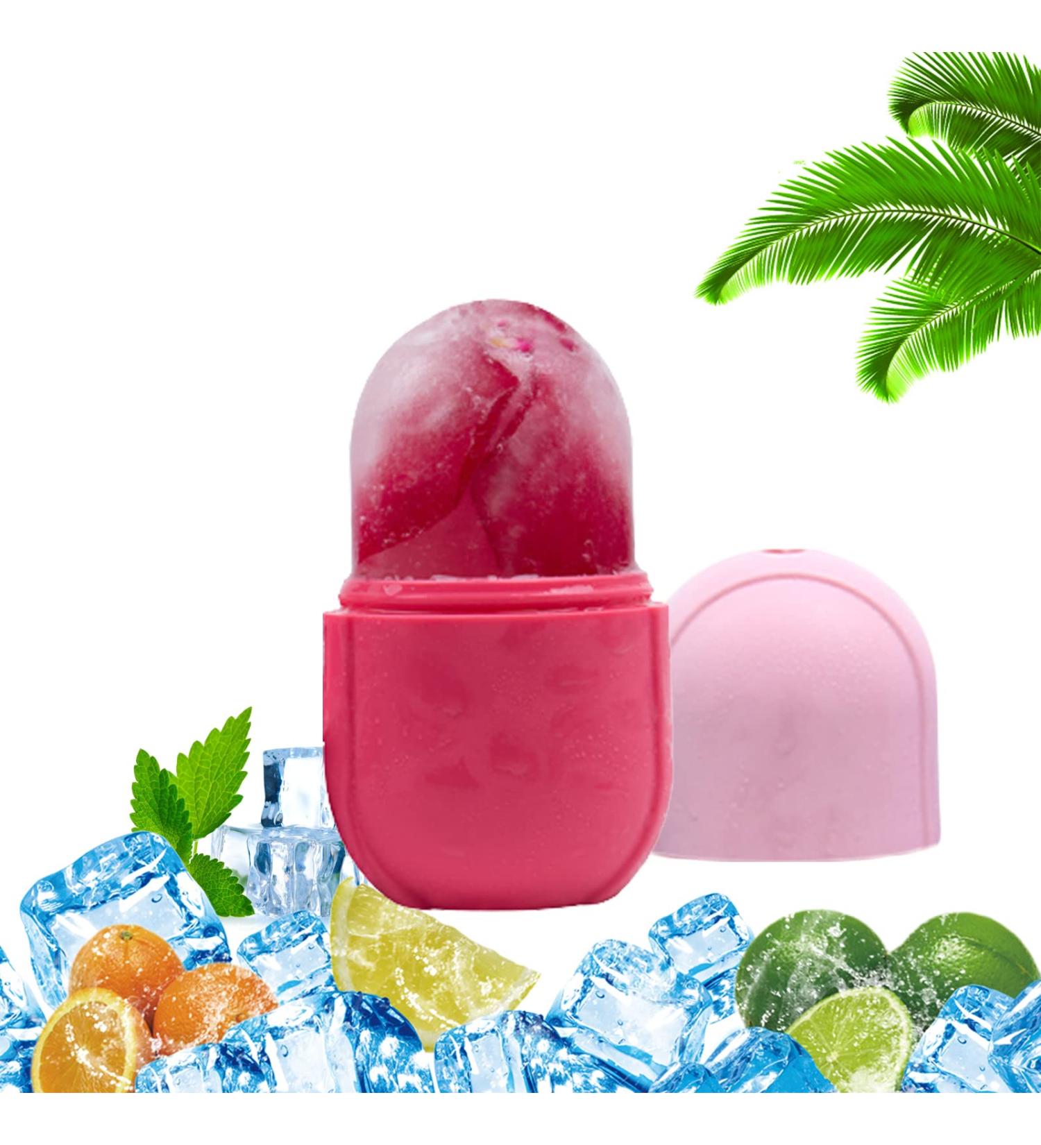 Rose Flower Ice Facial Roller with Round Shaped Ice Mold - Reduce Puffiness, Pores, Sunburn - LeakProof Design - Blue - Buy Online on GoSupps.com