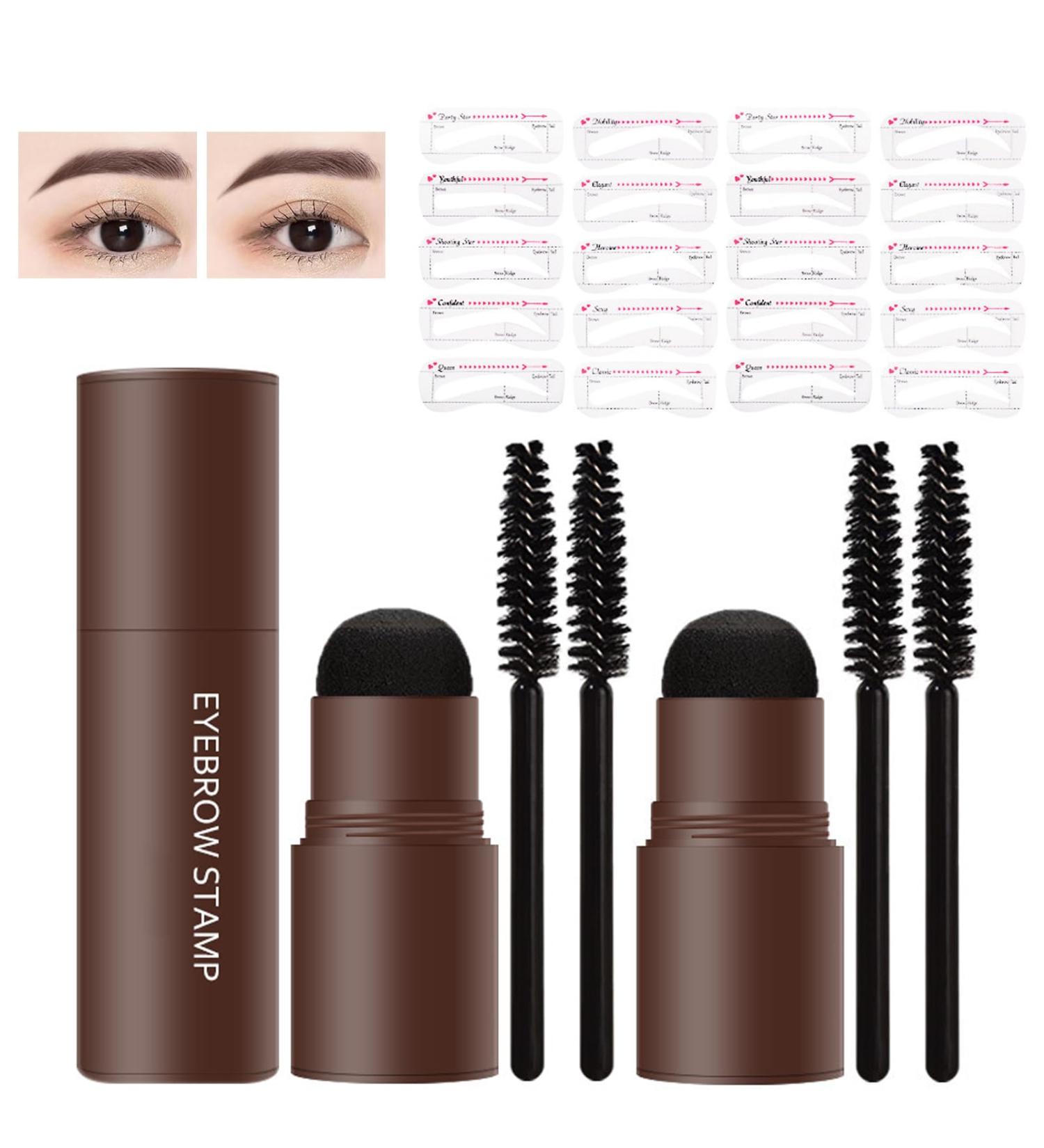 LXZJJM Eyebrow Stamp Stencil Kit - Long-lasting Smudge-free Brow Makeup | Natural and Smooth Texture | Multifunctional | Includes 10 Brow Shapes & Stamps | Reusable eyebrow stencils (03+04) - Buy Online on GoSupps.com