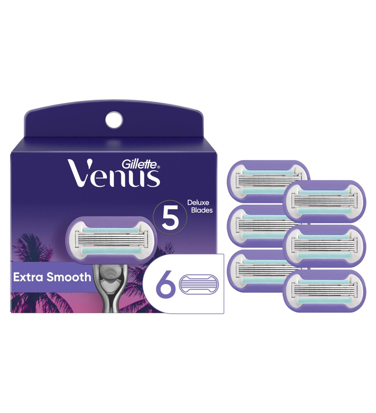 Gillette Venus Miami Midnight Extra Smooth Women's Razor Blade Refills 6 Refills - Buy Online on GoSupps.com
