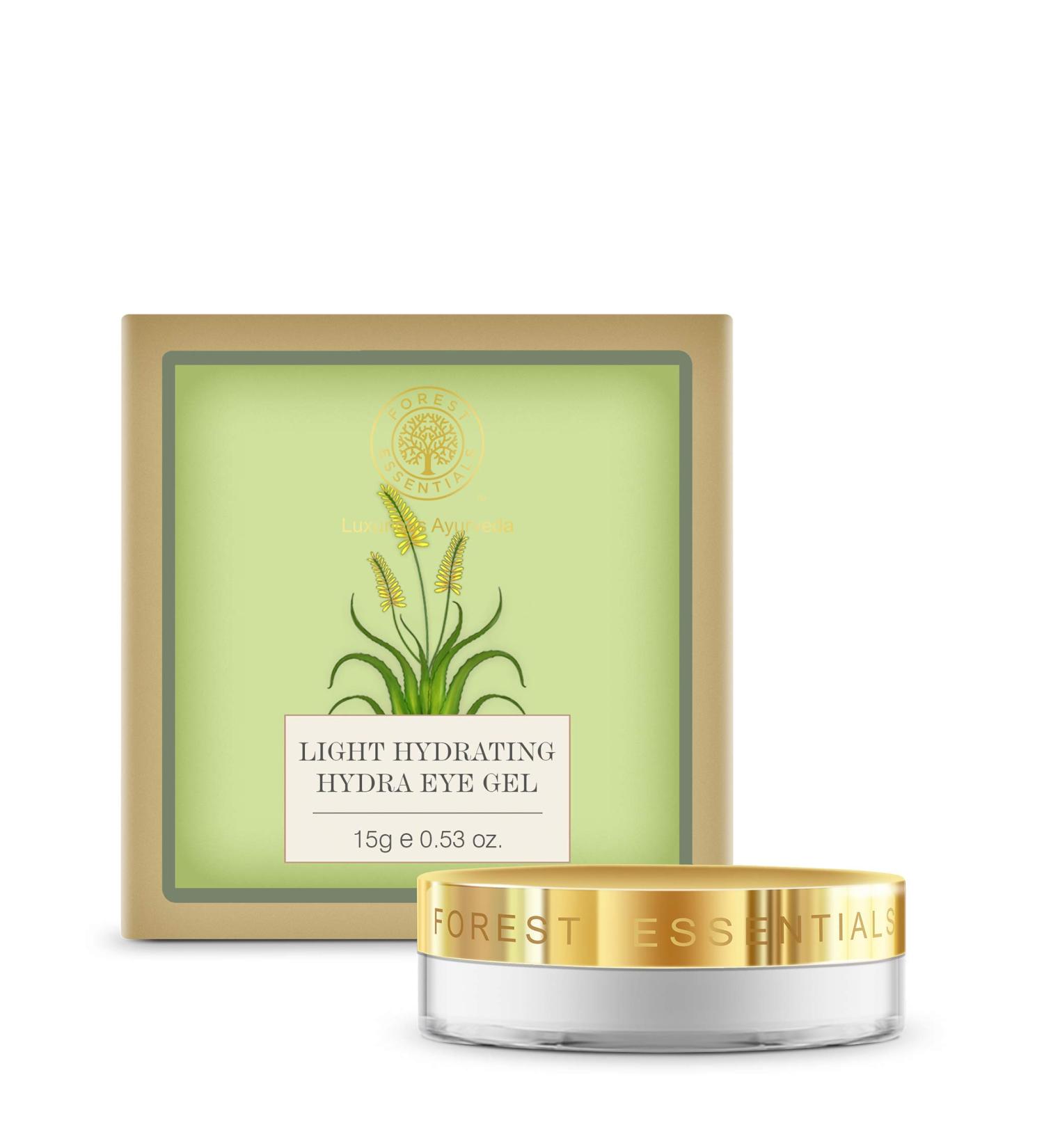 Buy Forest Essentials Light Hydrating Hydra Eye Gel 15 GM | Best Hydration for Eyes | International Shipping Available - Buy Online on GoSupps.com