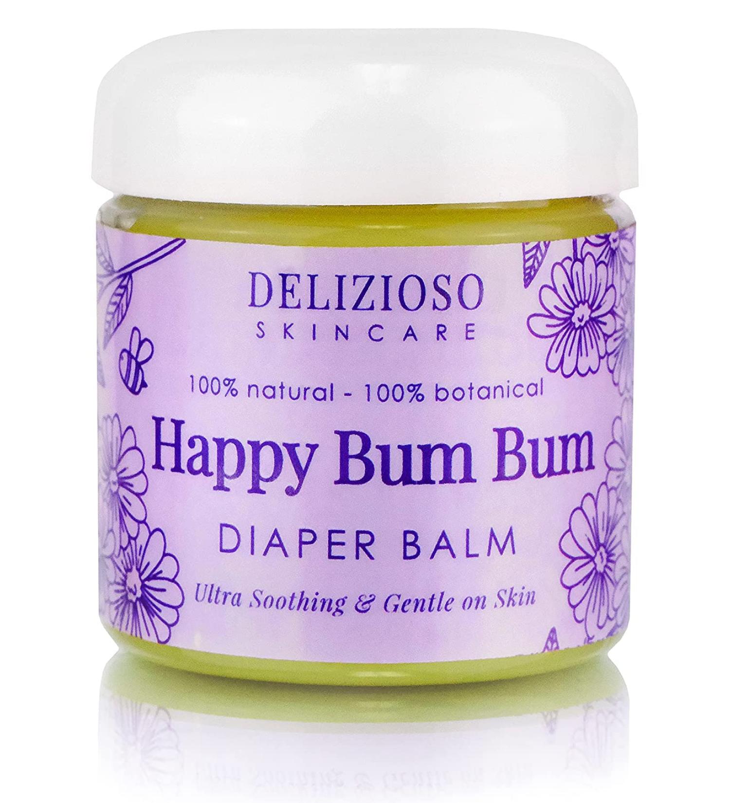 Happy Bum Bum Diaper Baby Balm - 100% Natural Calendula Chamomile Lavender Herbal Infused Moisturizer - for Eczema & Dry Skin - Handmade & Cruelty-Free - 4 oz - Buy Online on GoSupps.com