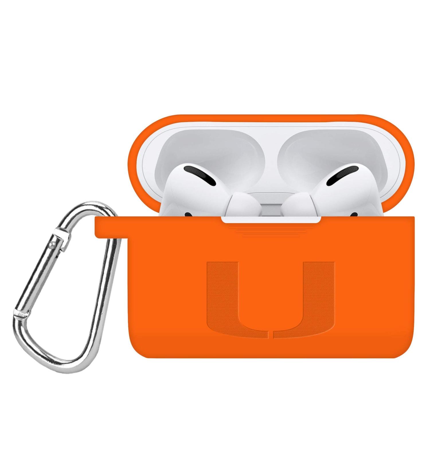 AFFINITY BANDS Miami Hurricanes Engraved Silicone Case Cover Compatible with Apple AirPods Pro (Orange)
