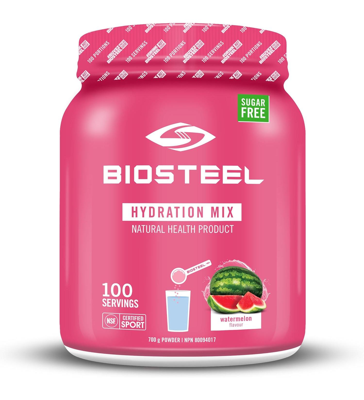 BioSteel Zero Sugar Hydration Mix - Watermelon Flavor | 100 Servings | 5 Essential Electrolytes | Great Tasting | International Shipping - Buy Online on GoSupps.com