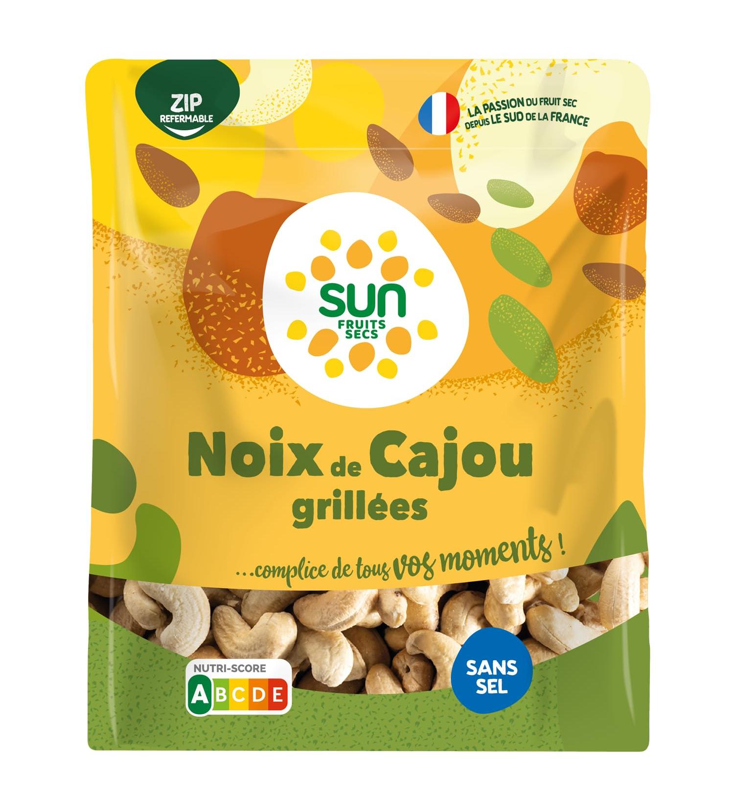 SUN - Roasted Cashew Nuts 250g - Unsalted - For Snacking, Aperitif, Cooking - Appetizer, Healthy Snack