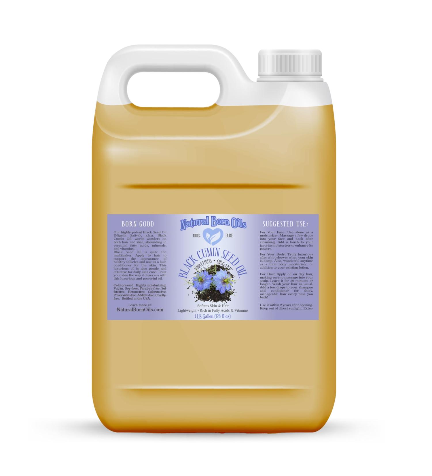 Natural Born Oils Black Seed Oil 1 Gallon Organic Cold-Pressed Antioxidant-Rich Deep Skin Moisturizer Hair Enhancer - Buy Online on GoSupps.com