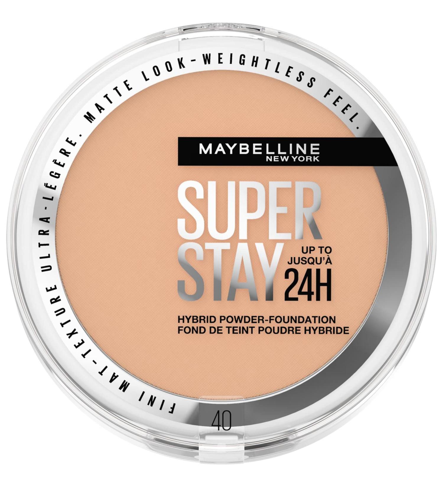 Maybelline SuperStay 24H Hybrid Powder Foundation 40 - Medium to Full Coverage, Long-lasting & Sweat Resistant - Buy Online on GoSupps.com