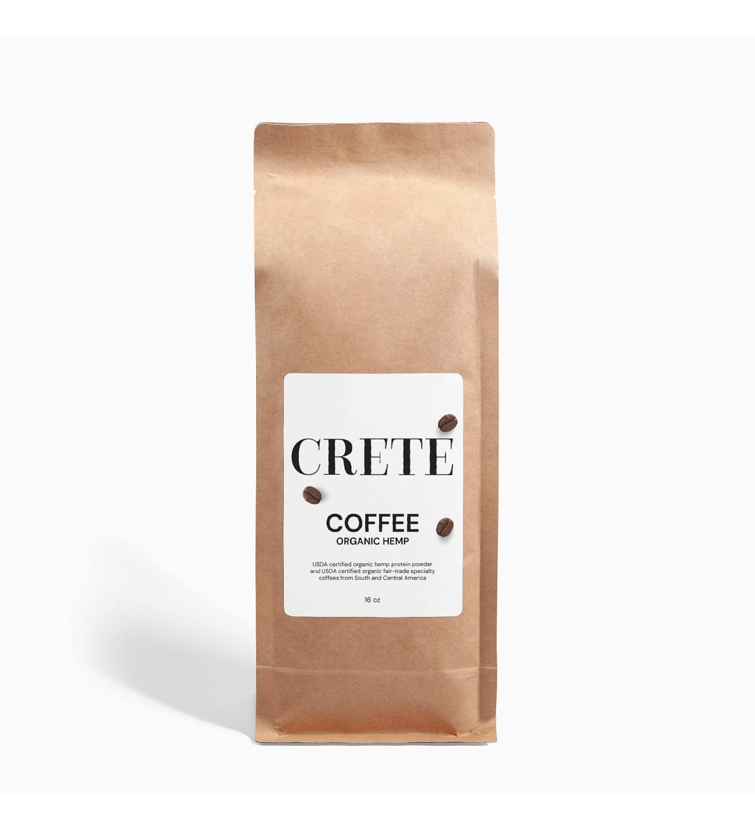 CRETE's 100% Organic Arabica Hemp medium blend coffee - 100% Hormone Free Antibiotic Free Lactose Free Sugar Free Gluten Free Allergan Free Non GMO Corn Free Vegetarian and Vegan - Buy Online on GoSupps.com