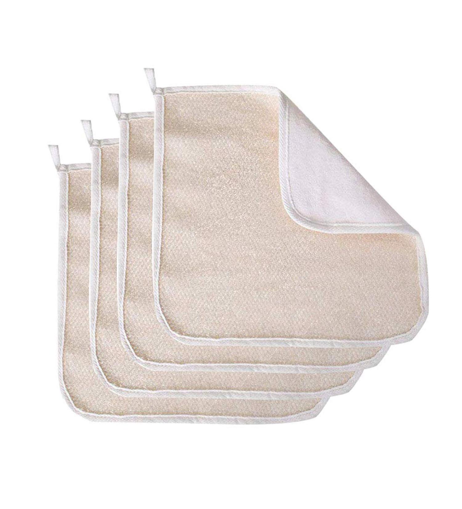 4 Pack Exfoliating Wash Cloth Towel Set for Skin Care - Soft-Weave Scrub Towel for Shower Scrubber & Dead Skin Removal - Buy Online on GoSupps.com