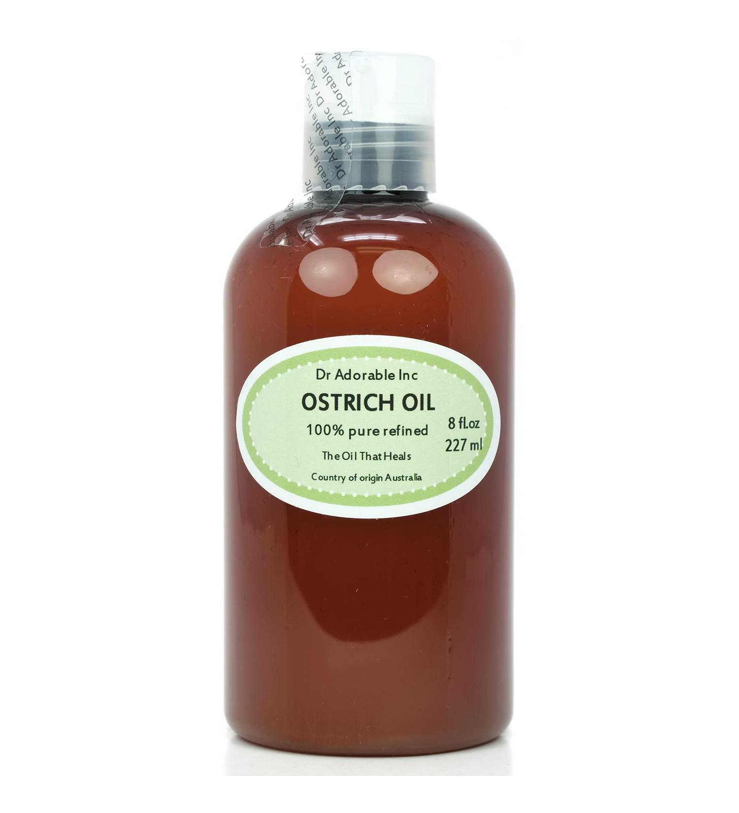 Dr Adorable 8 oz Ostrich Oil - 100% Pure Natural Premium Organic - Best for Skin & Hair Care - Buy Online on GoSupps.com