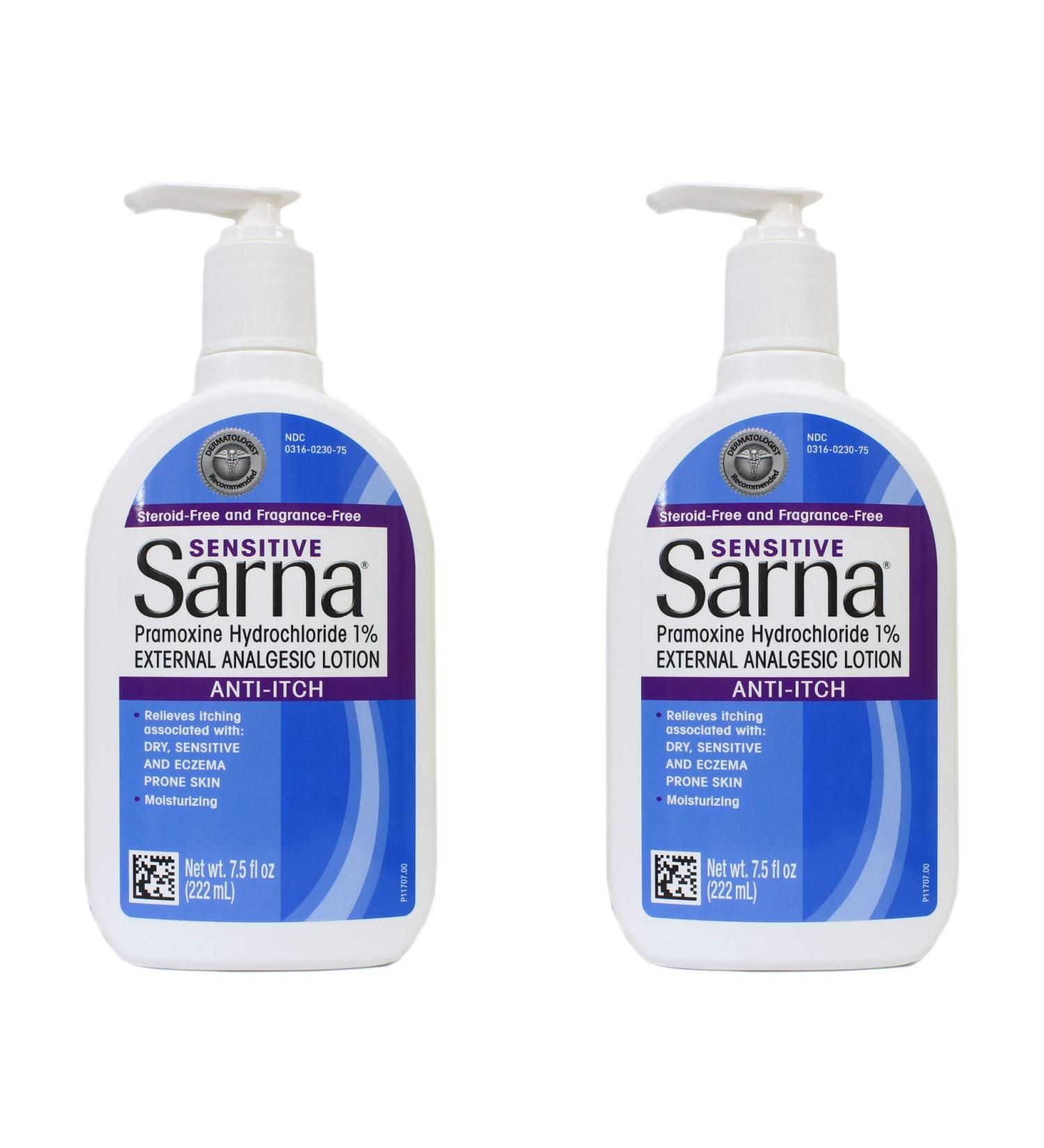 Sarna Sensitive Anti-Itch Lotion 7.5oz (Pack of 2) - Soothes Itchy Skin - Buy Online on GoSupps.com