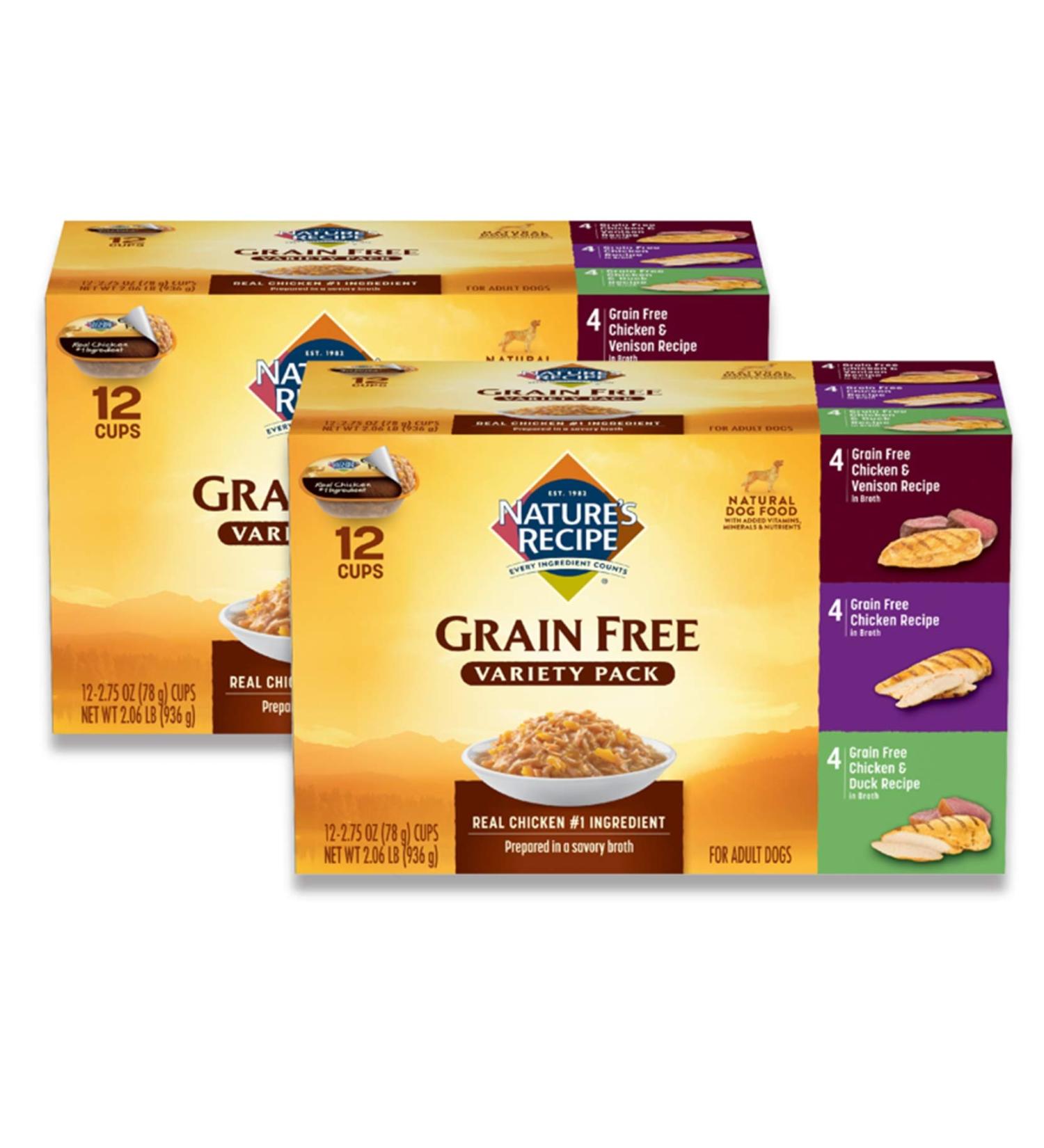 Nature's Recipe Grain Free Wet Dog Food Chicken Variety Pack 2.75 oz x 24 Cups - Buy Online on GoSupps.com