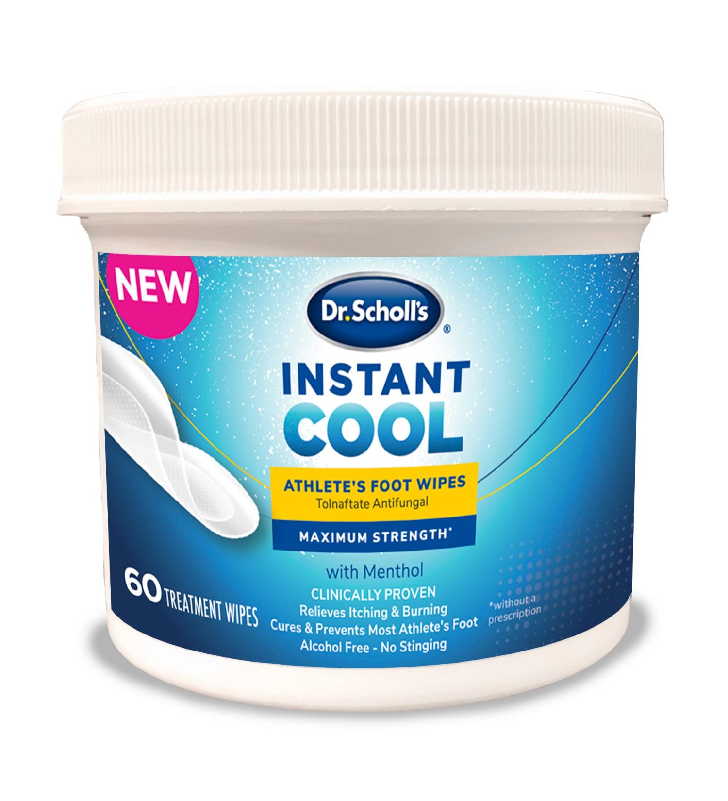 Dr. Scholl's Instant Cool Athlete's Foot Treatment Wipes 60ct - Fast Relief - Buy Online on GoSupps.com