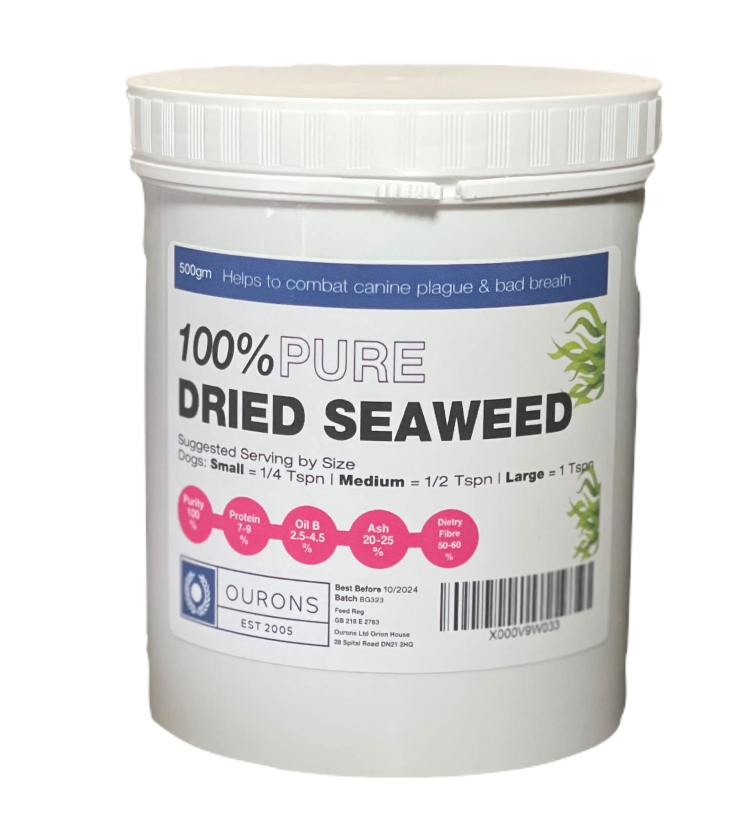 Ourons Seaweed for Dogs 500g - Natural Dried Kelp Supplement - Buy Online on GoSupps.com