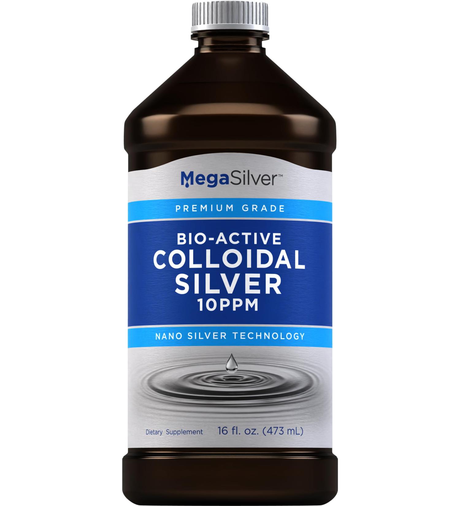 Piping Rock Colloidal Silver Liquid 16 fl oz | 10 PPM Bio-Active Nano Silver Supplement - Non-GMO & Gluten-Free - Buy Online on GoSupps.com