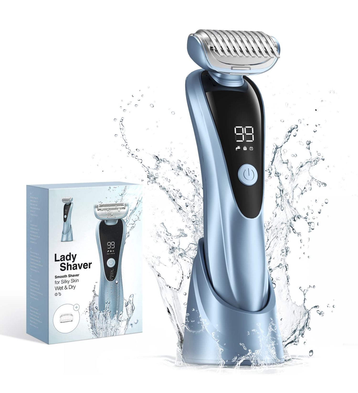 RUPOHU Electric Razor for Women - Bikini Trimmer for Pubic Hair, Legs, and Underarms - Rechargeable and Painless - Wet/Dry Use - Cordless with LED Display - Buy Online on GoSupps.com