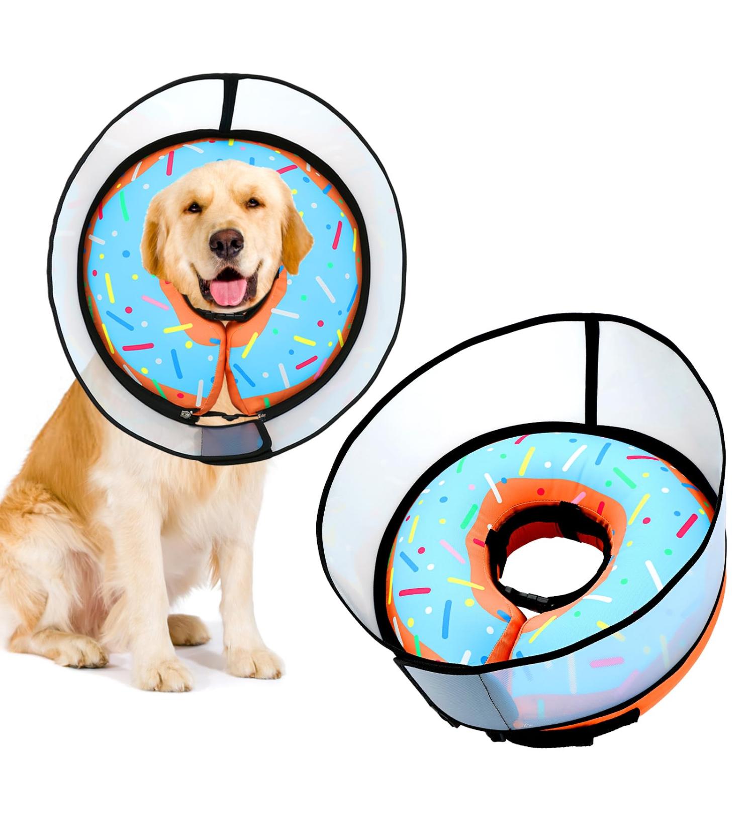 Inflatable Breaking Crane Dog & Cat Collar - Adjustable Recovery Cone for Post-Op Comfort - XL Size - Buy Online on GoSupps.com