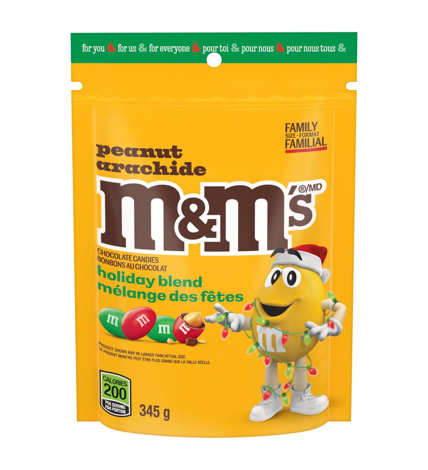 M&M'S Christmas Peanut Milk Chocolate Candy Holiday Sharing Bag 345g - Buy Online on GoSupps.com
