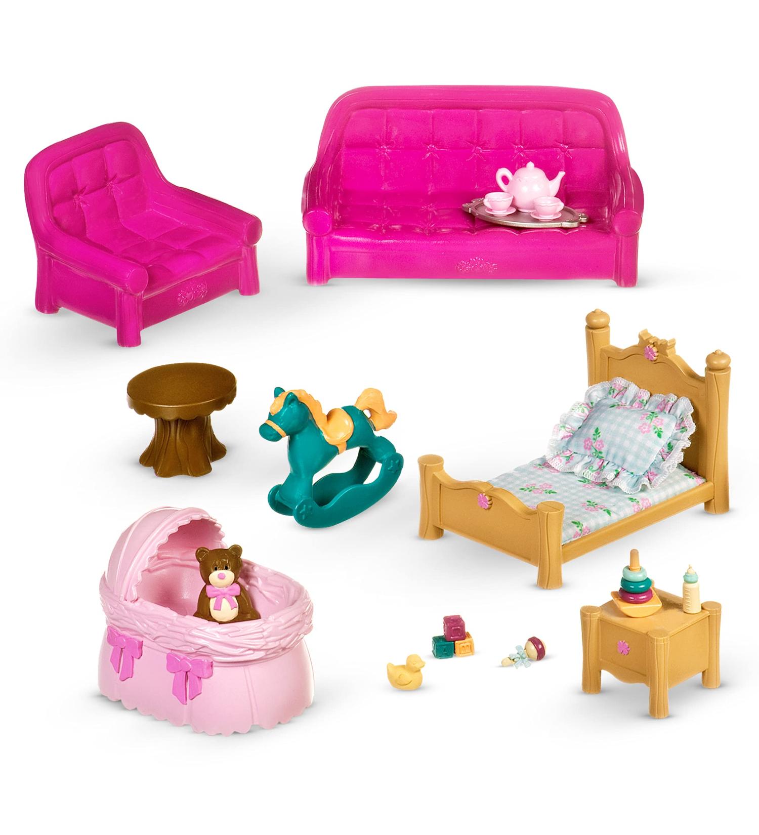 Li'l Woodzeez Living Room & Nursery Set - Complete Playset for Imaginative Play - Buy Online on GoSupps.com