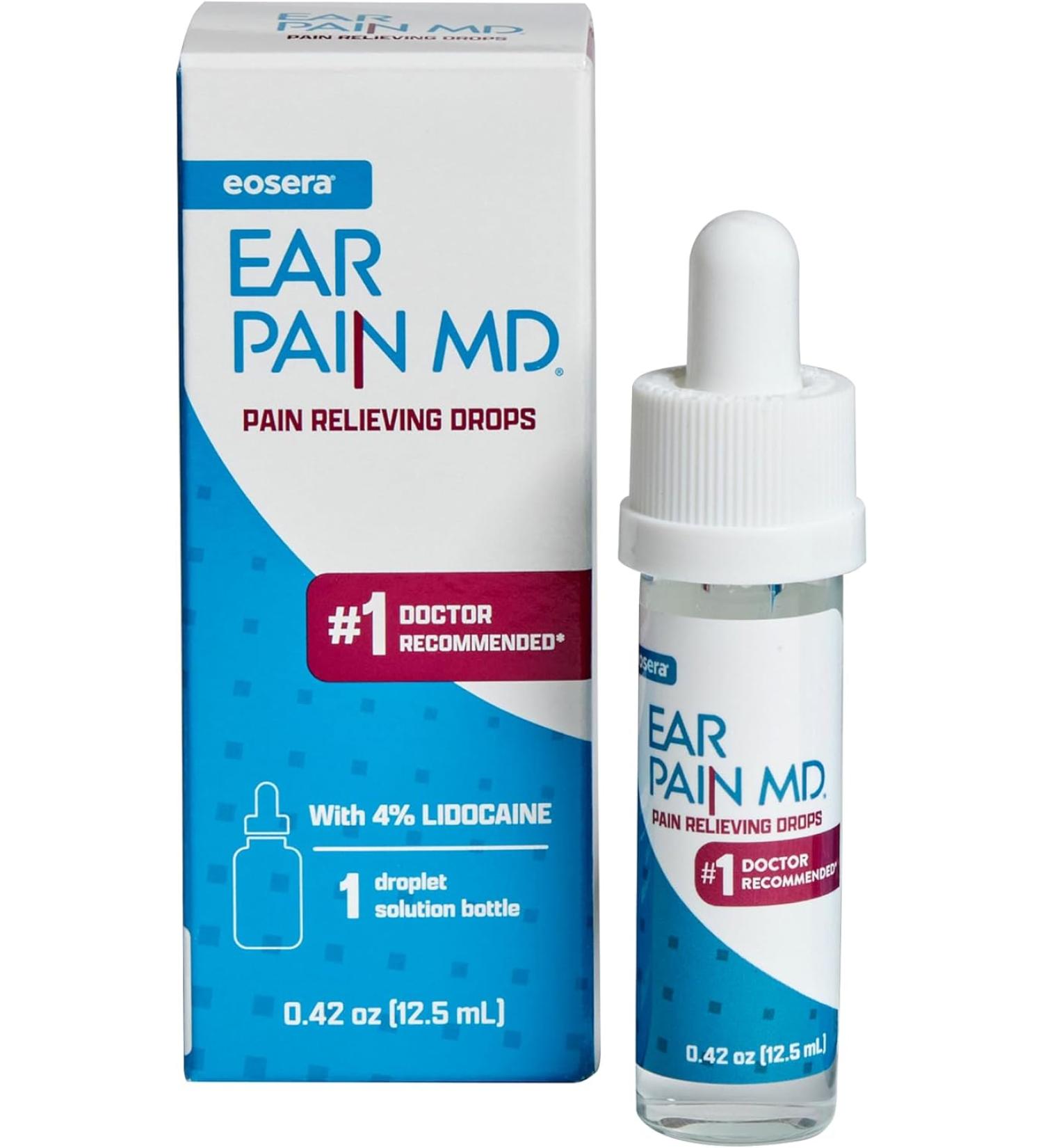 Ear Pain MD 4% Lidocaine Pain Relieving Drops 12.5 mL - Fast Relief for Ear Pain - Buy Online on GoSupps.com