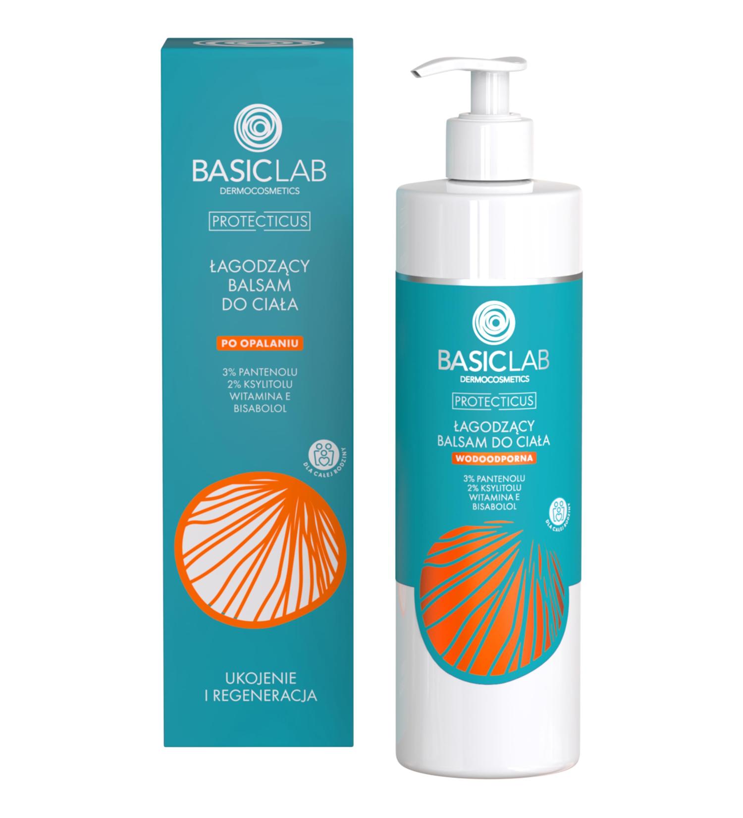 BasicLab BasicLab Soothing After-Sun Body Lotion for children and adults for men and women relieves irritation and sunburn moisturizes the skin