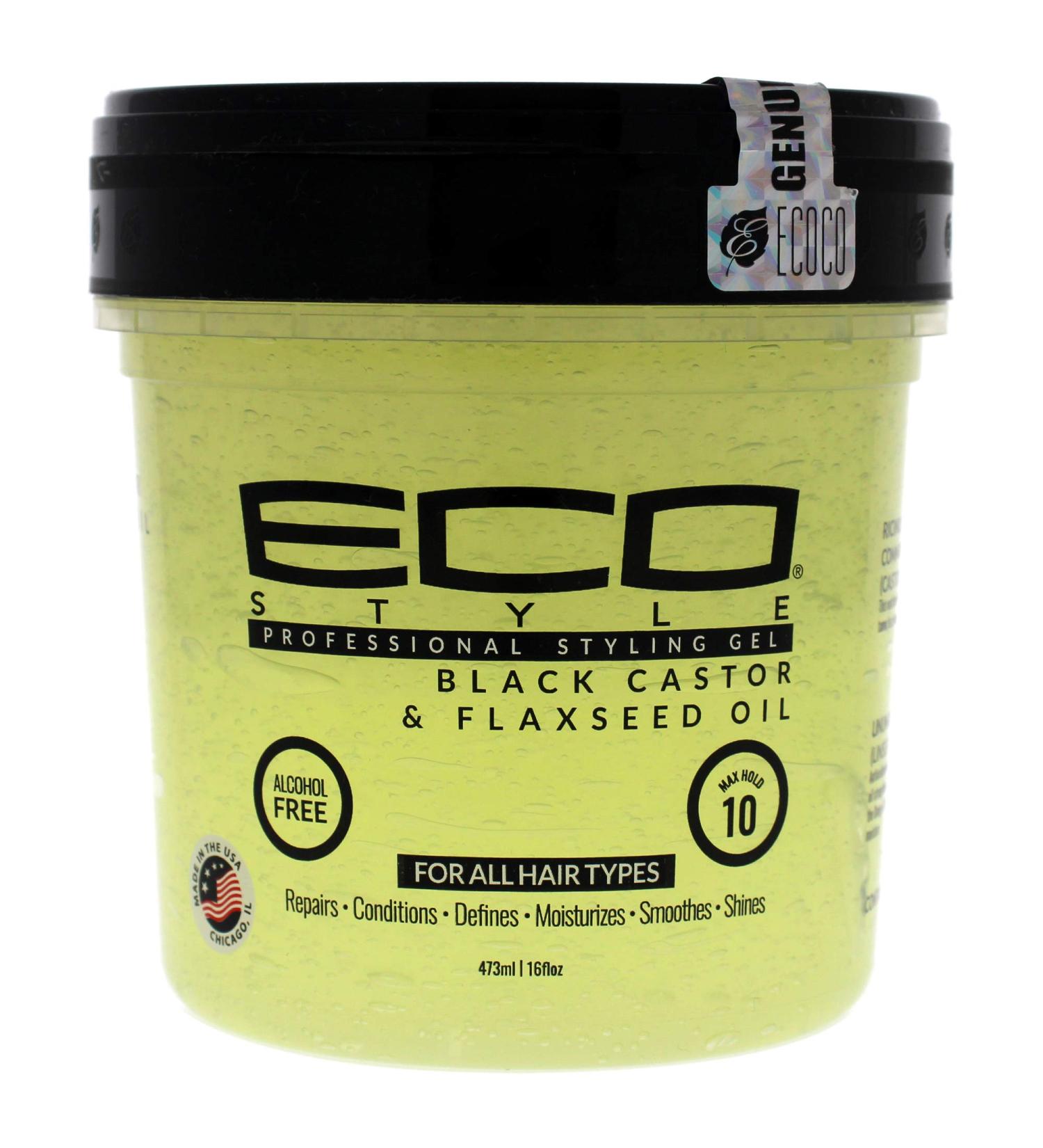 Eco Style Ecoco Gel with Black Castor Flaxseed Oil | 16 Oz - Nourishing, Repairing, and Long-Lasting Hair Styling Gel - Buy Online on GoSupps.com