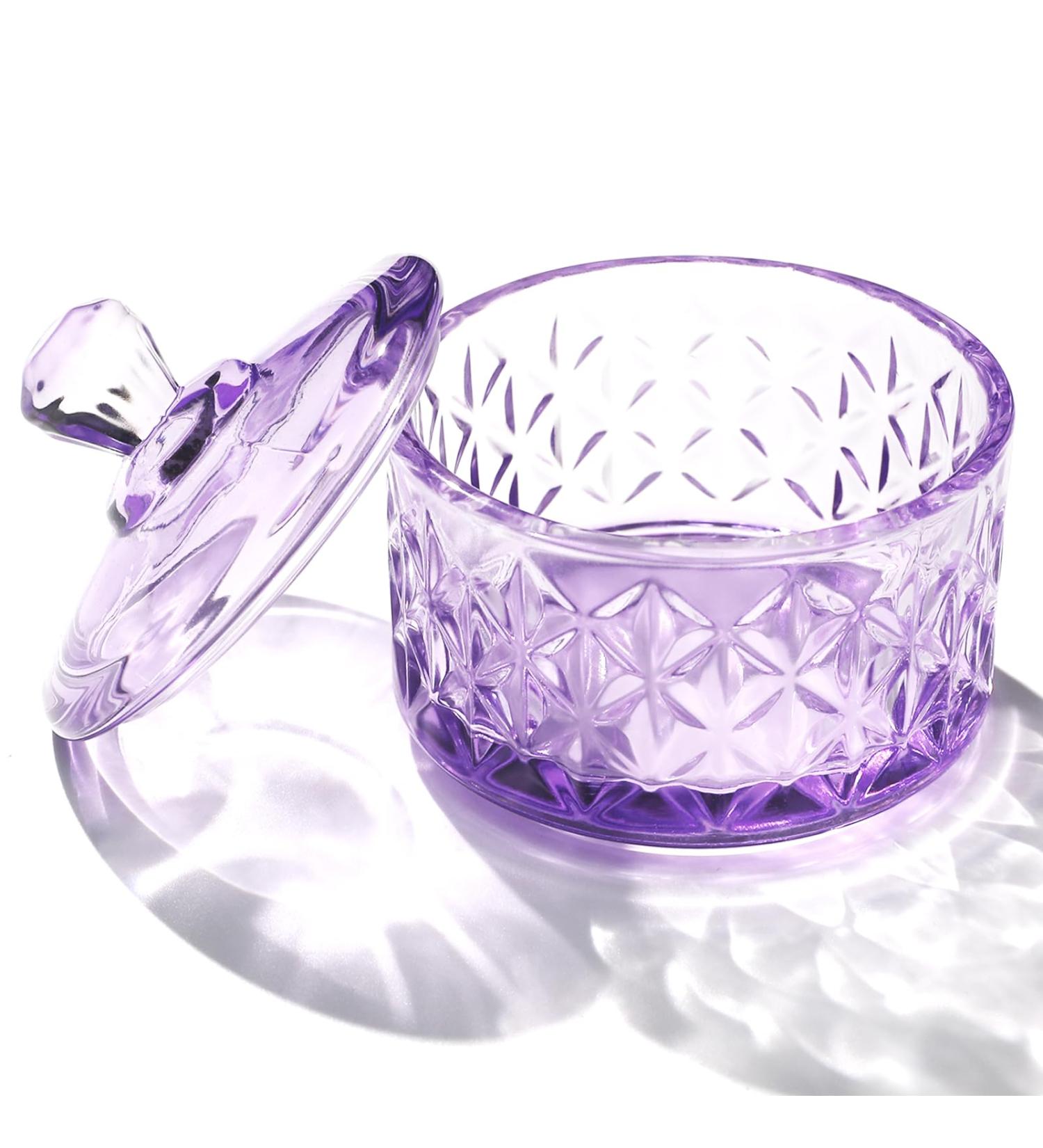 Buy Large 60ml Glass Nail Dappen Dish with Lid - Perfect for Acrylic Liquid & Nail Decor (Purple) | Fast International Shipping - Buy Online on GoSupps.com