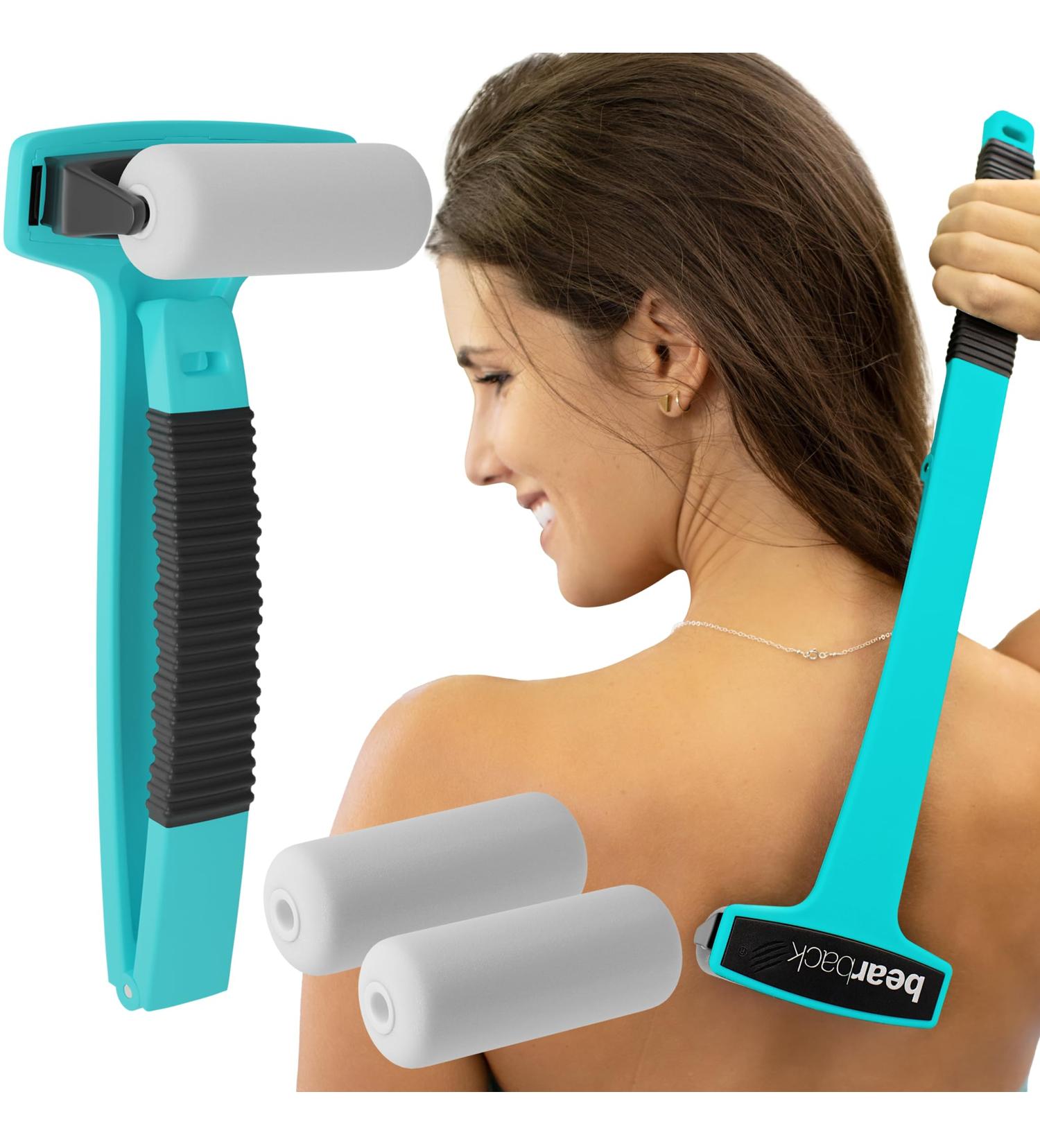 bearback Lotion Applicator for Back & Body Premium Long Folding Handle with 2 Rollers Apply Self-Tanner Lotion Medication American Small Business (Teal) - Buy Online on GoSupps.com