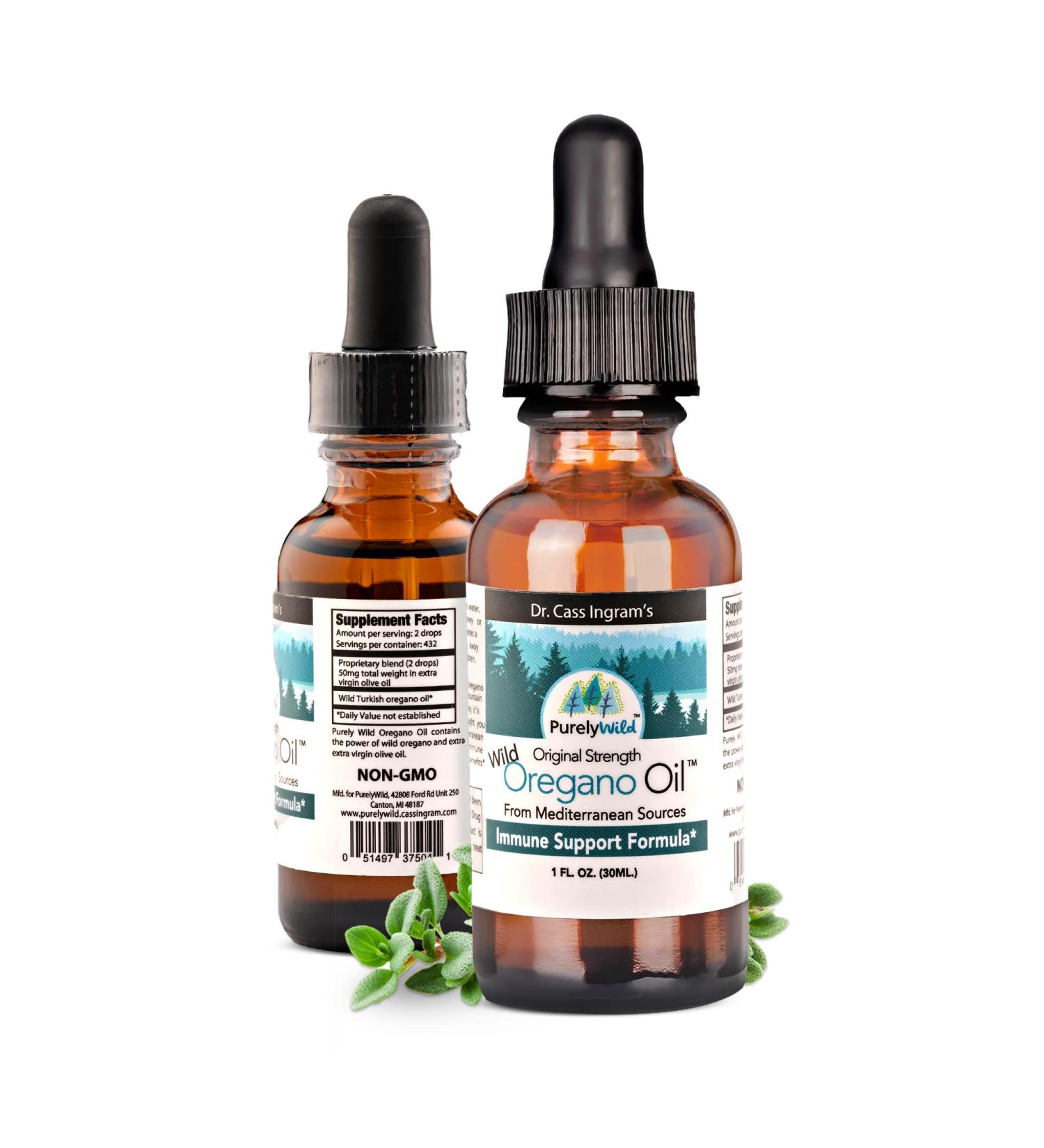 Dr. Cass Ingram's Original Strength Oregano Oil - 432 Servings - 1 fl oz - Immune Support Formula from Mediterranean Sources - Non GMO Wild Organic Oil - Buy Online on GoSupps.com