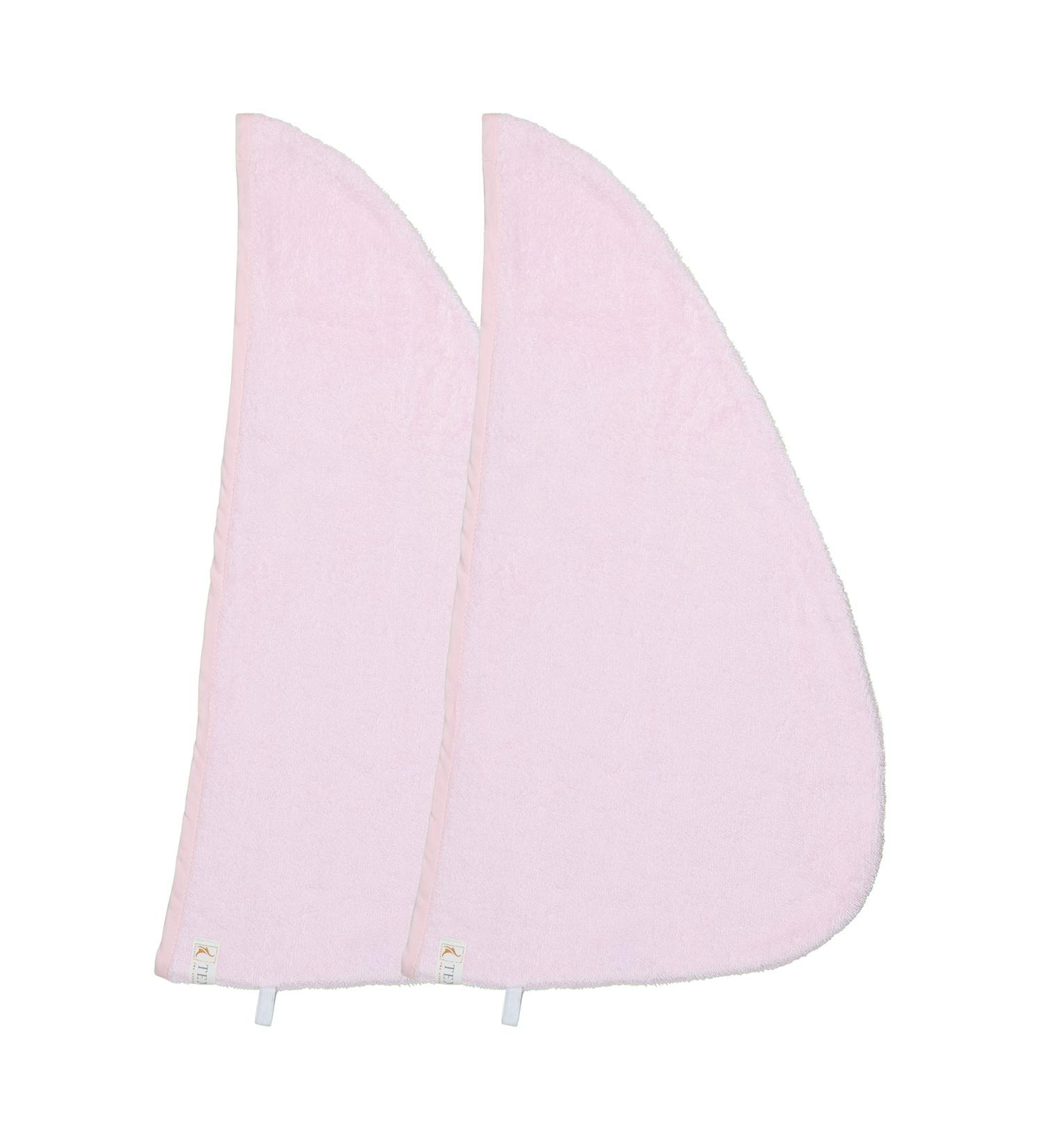 Women's Bamboo Towel Set - Hair Drying Towels & Cotton Hair Wraps - One Size Barely Pink/Rose Red - 2 Pack - Buy Online on GoSupps.com