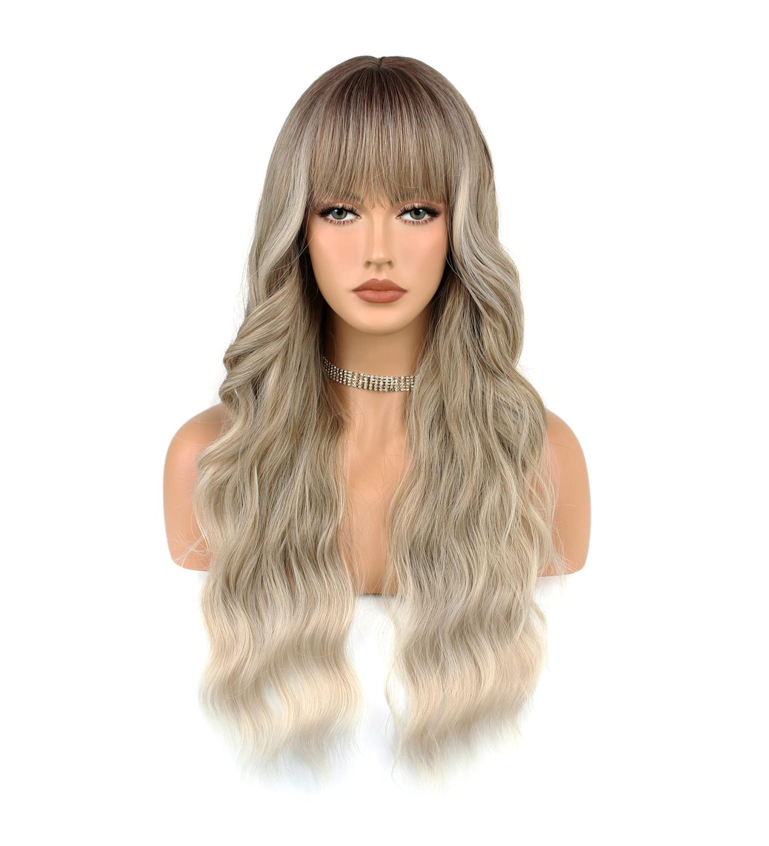 Faelbaty Long Curls Blonde Wig - Ombre Brown to Blonde for Women | Natural Curl Party & Cosplay Wig - Buy Online on GoSupps.com