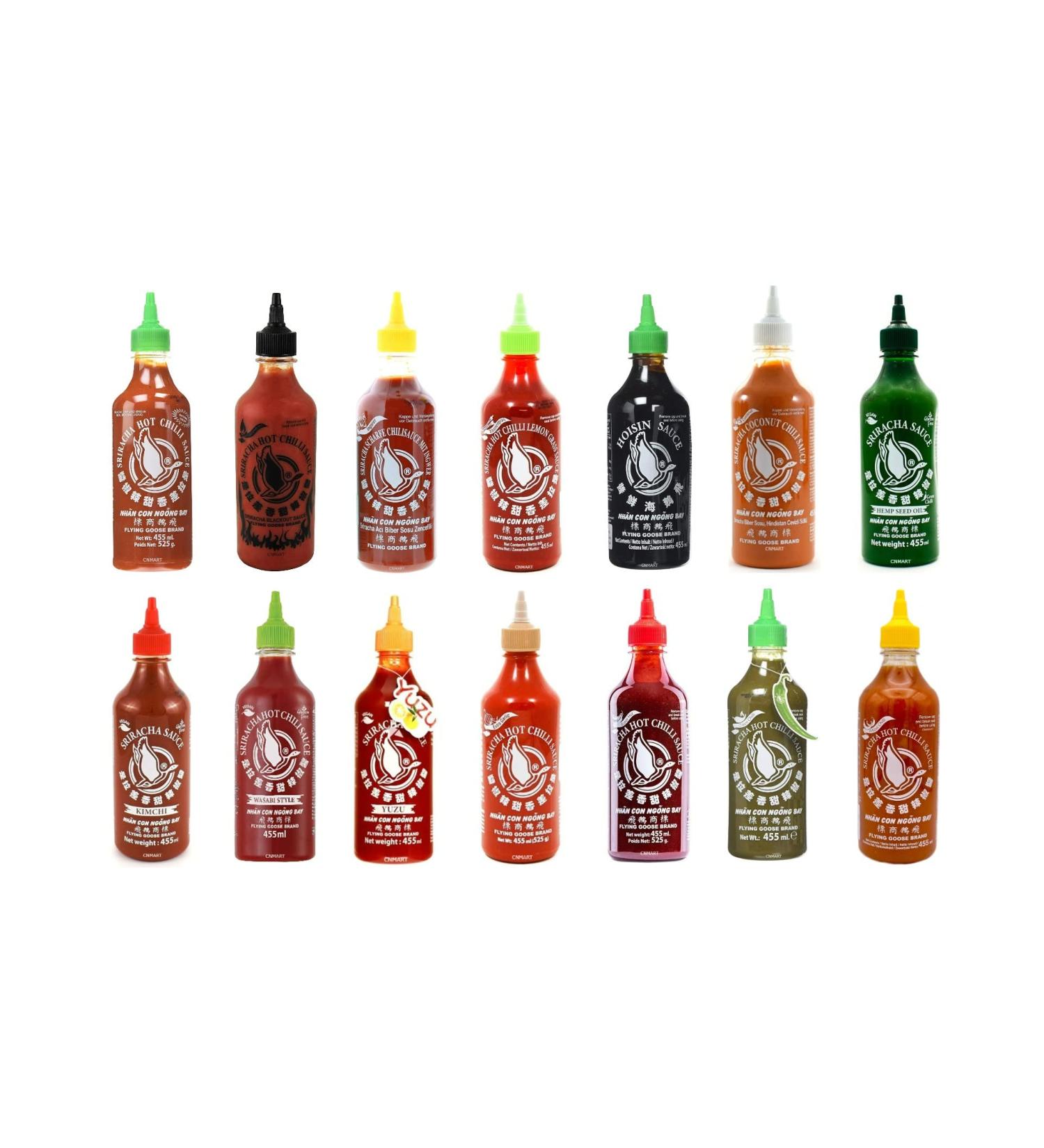 Flying Goose Sriracha Hot Chilli Sauce Assorted 455ml (Pack of 6) Customise Your Flavours - Buy Online on GoSupps.com