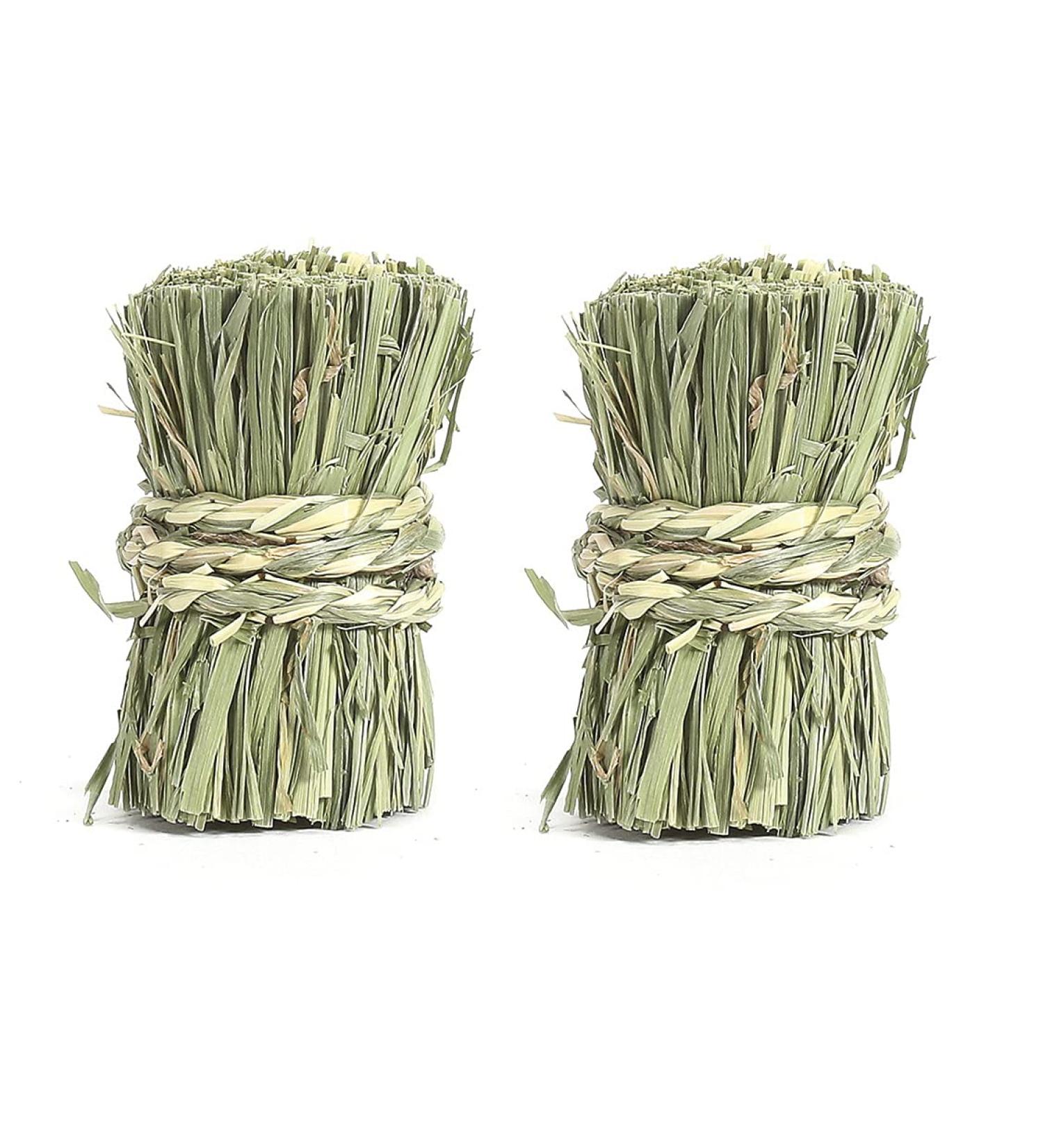 Nature First 2X SMALL ANIMAL MINI HAY BALE NATURAL EDIBILE TIMOTHY HAY TREAT 28G