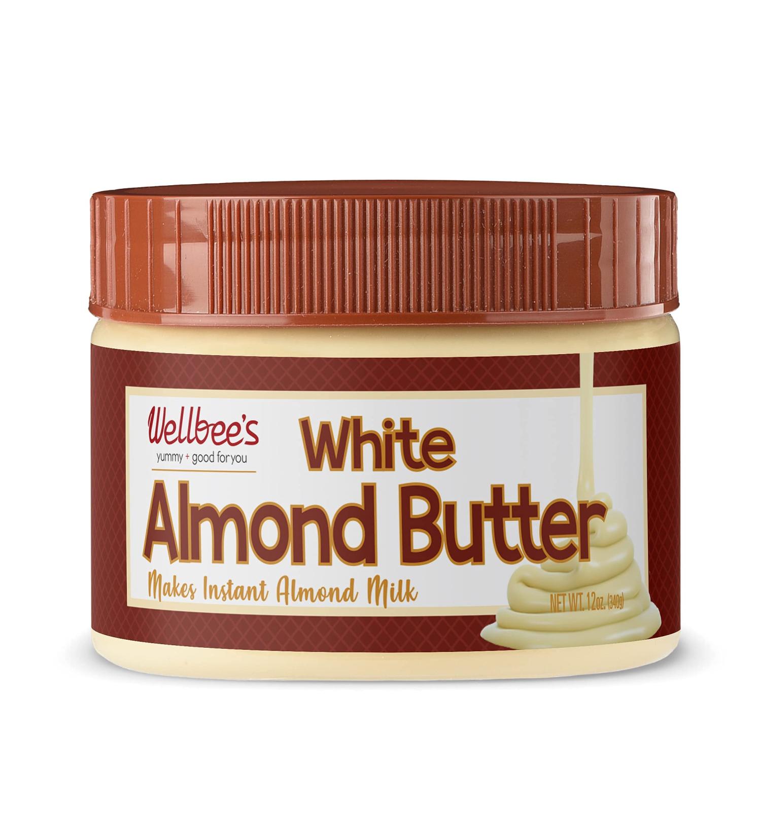 Wellbees White Blanched Almond Butter - 12 oz. | Smooth and Creamy Almond Spread - Buy Online on GoSupps.com