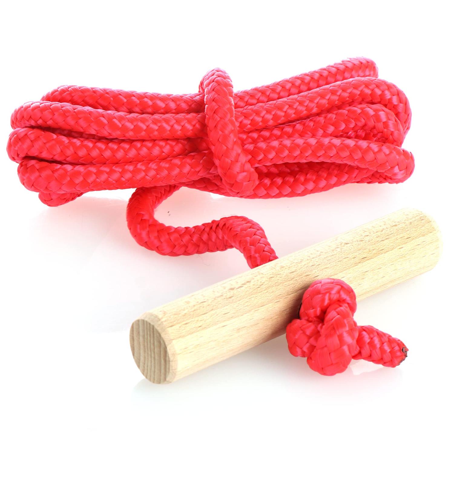 Com-Four Premium Sledline with Wooden Handle - Extra Strong Toboggan Accessories Train Rope for Sled - 180cm Made in Germany - Red - Buy Online on GoSupps.com