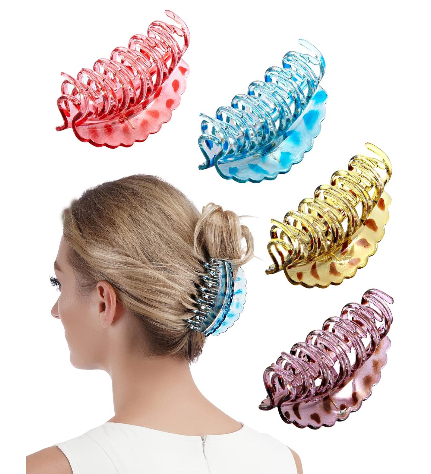Fiyace Double Hold Hair Clips - 3.15 Inch Double Claw Clips for Thick or Thin Hair - 4PCS Set for Any Hairstyle - Buy Online on GoSupps.com