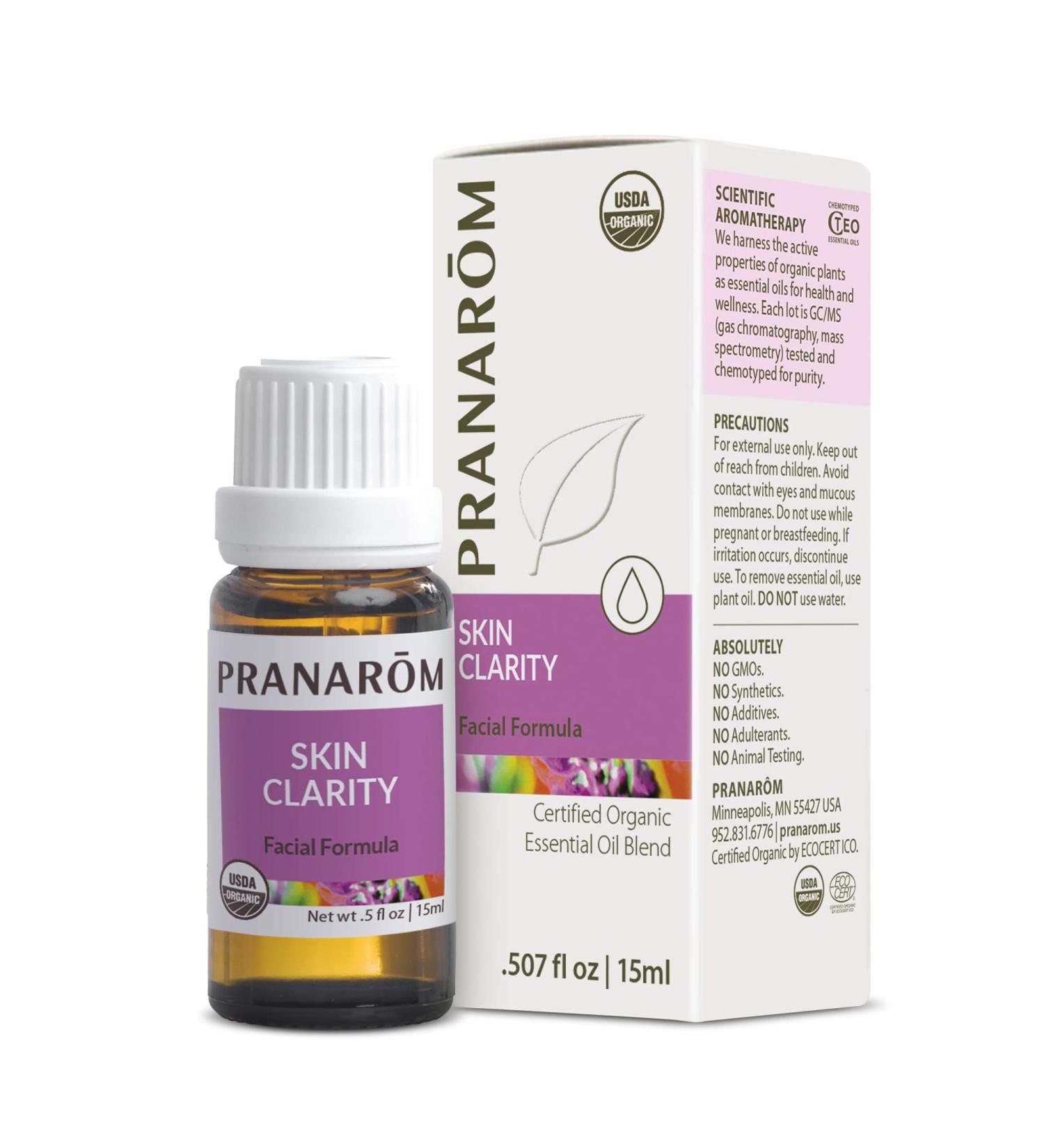 Pranarom Skin Clarity 15ml Pure Essential Oil Blend - Lavender Tea Tree Thyme Rosemary Niaouli German Chamomile Skin Clarity 0.5 Fl Oz (Pack of 1) - Buy Online on GoSupps.com