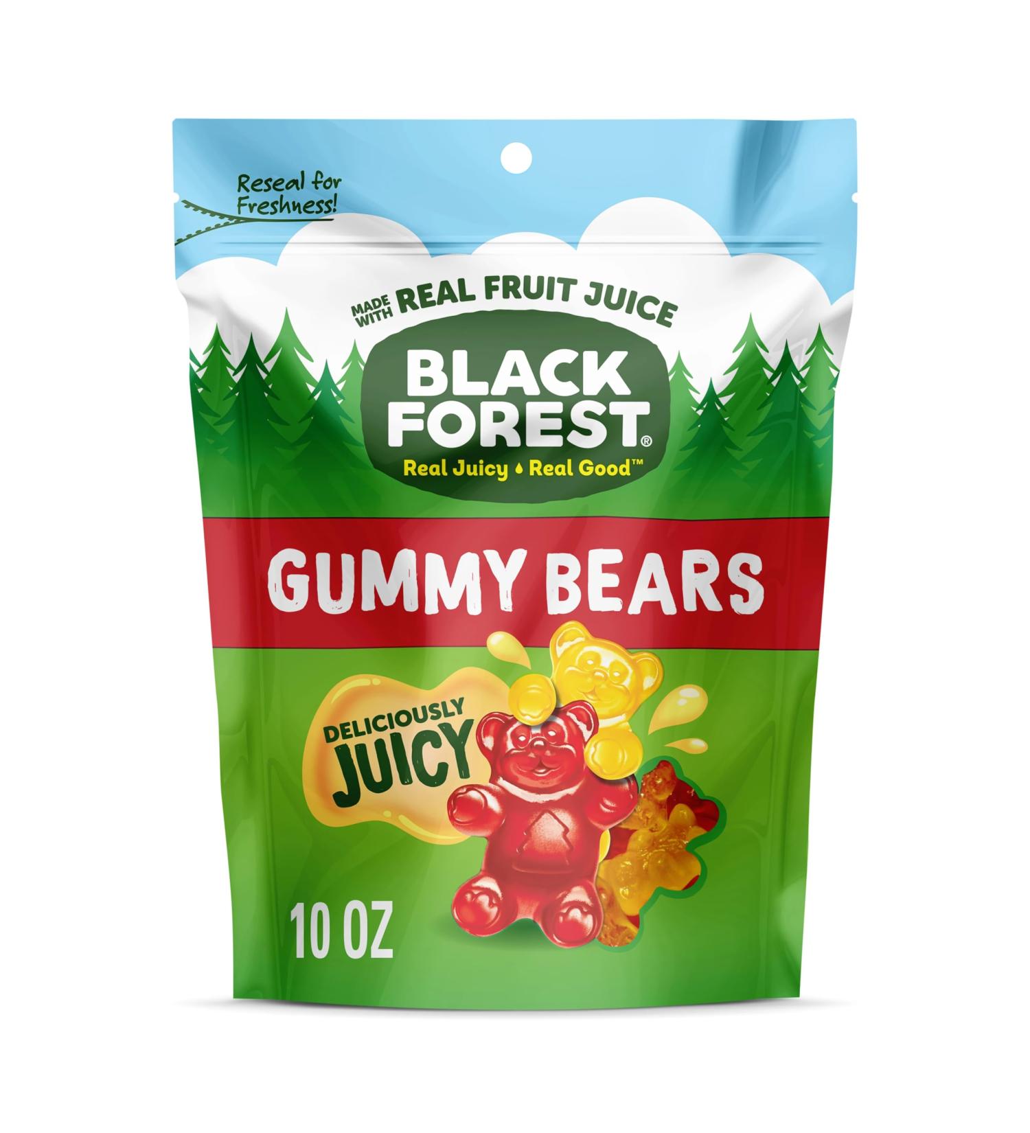 Delicious Black Forest Gummy Bears - Fruit Flavor Made with Real Juice 10 oz | International Shipping Available - Buy Online on GoSupps.com