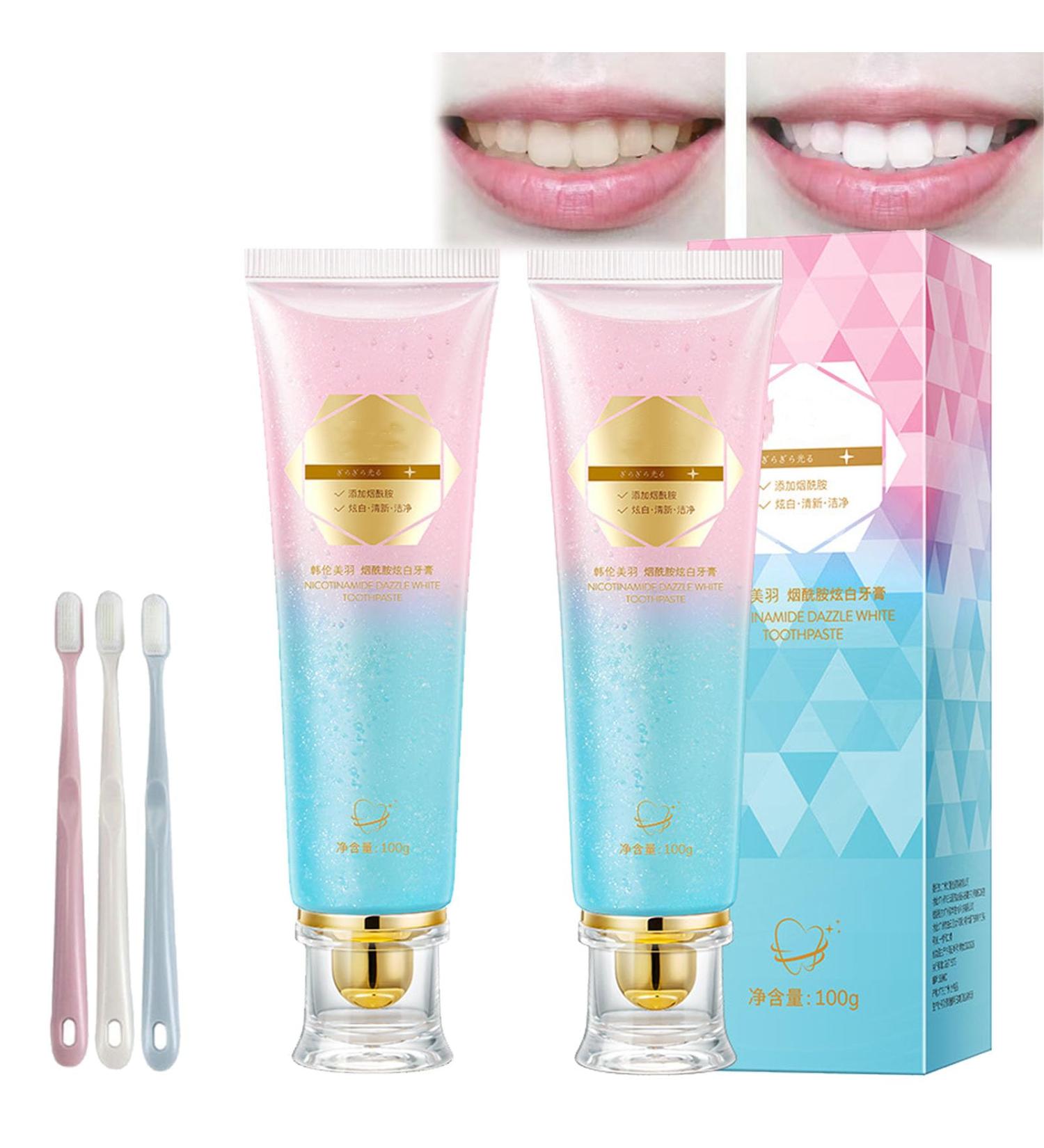 Body Accel Niacinamide Whitening Toothpaste - Stain Removal & Fresh Breath | 2PCs (50g) - International Shipping Available - Buy Online on GoSupps.com