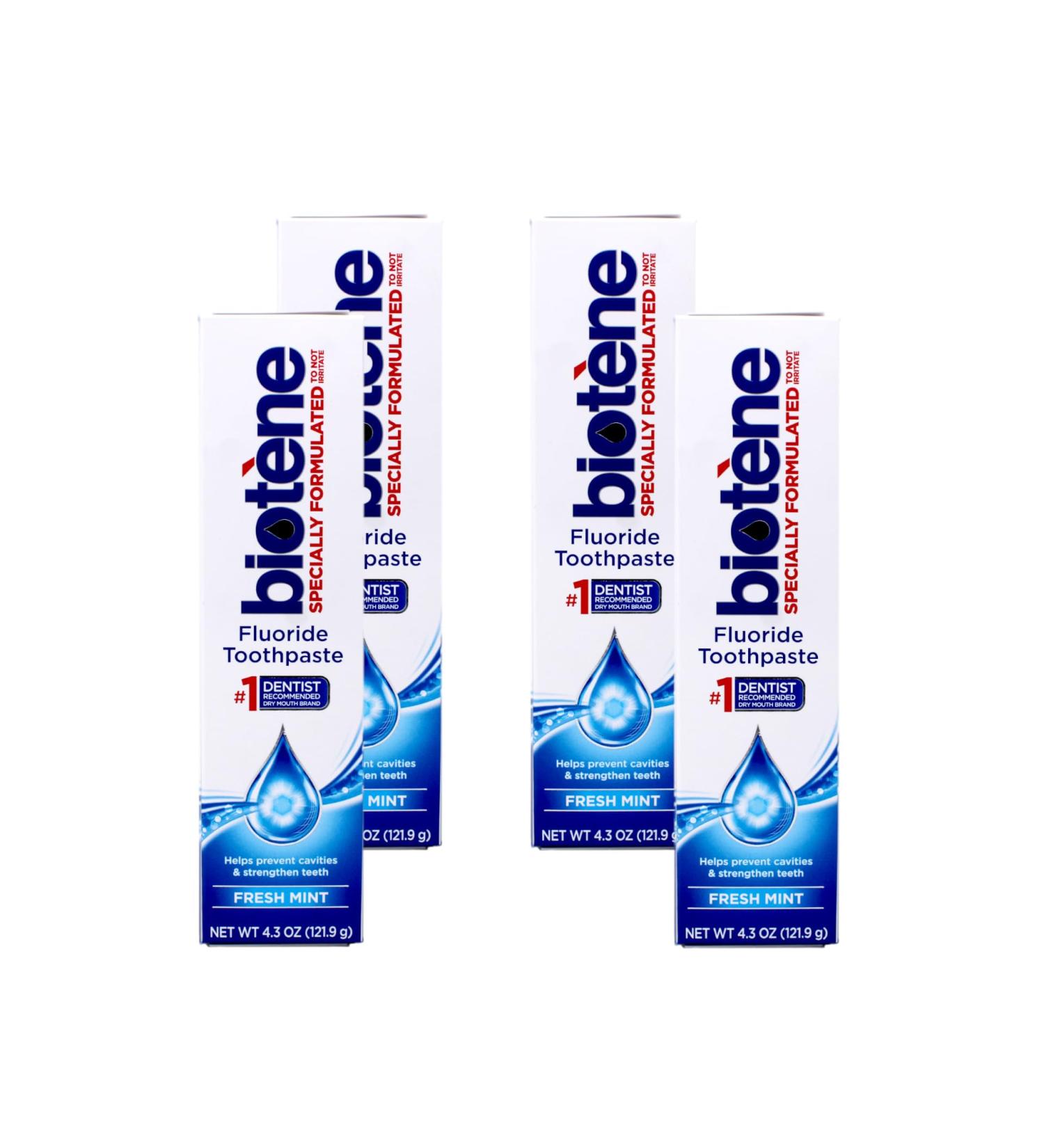 Biotene Dry Mouth Toothpaste Fresh Mint Original 4.5-Ounce Box (Pack of 4) - Buy Online on GoSupps.com